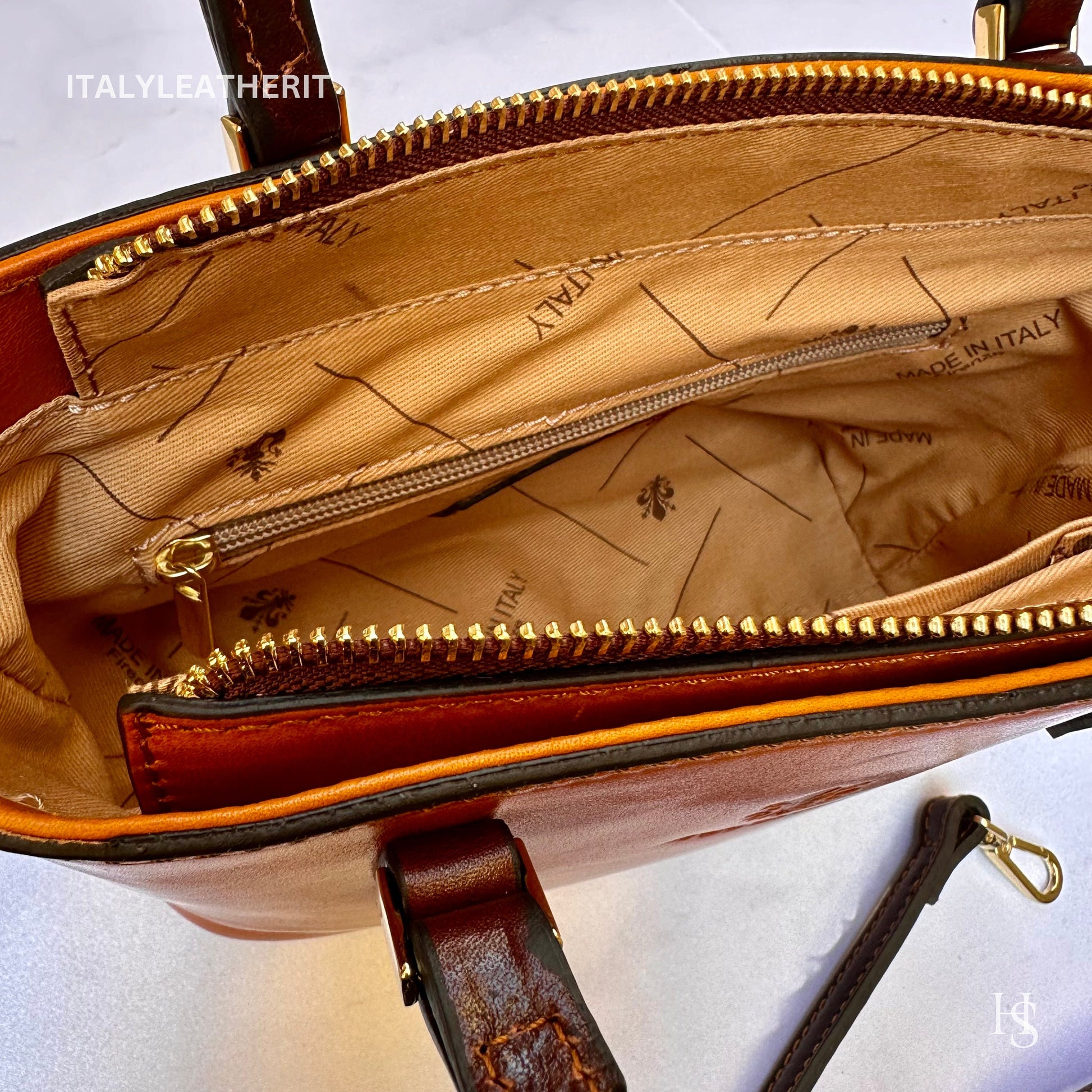 Italian Handmade Leather Bags For Women l l Elegant Leather Tote From Florence, Small boat bag, Made in Italy