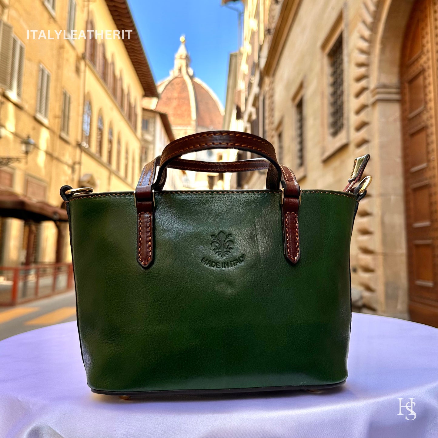 Italian Handmade Leather Bags For Women l l Elegant Leather Tote From Florence, Small boat bag, Made in Italy