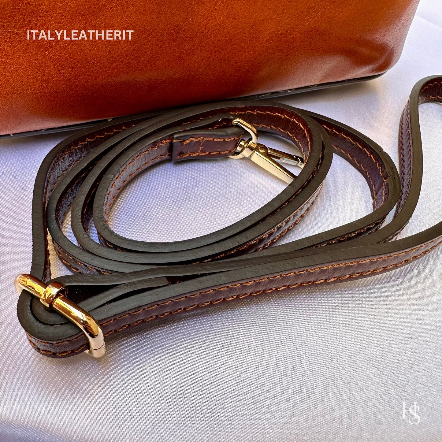 Italian Handmade Leather Bags For Women l l Elegant Leather Tote From Florence, Small boat bag, Made in Italy, Brown leather tote