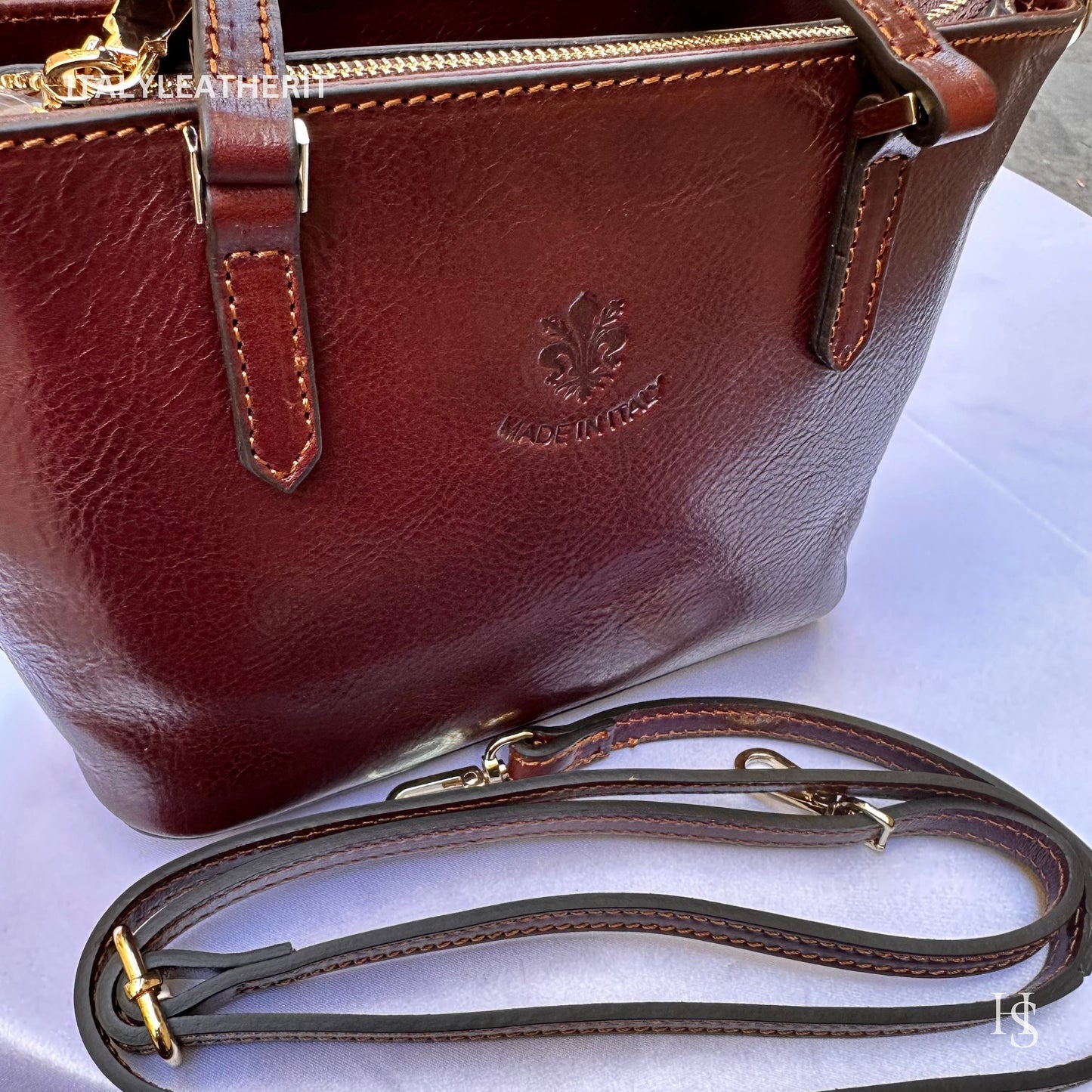 Italian Handmade Leather Bags For Women l l Elegant Leather Tote From Florence, Small boat bag, Made in Italy