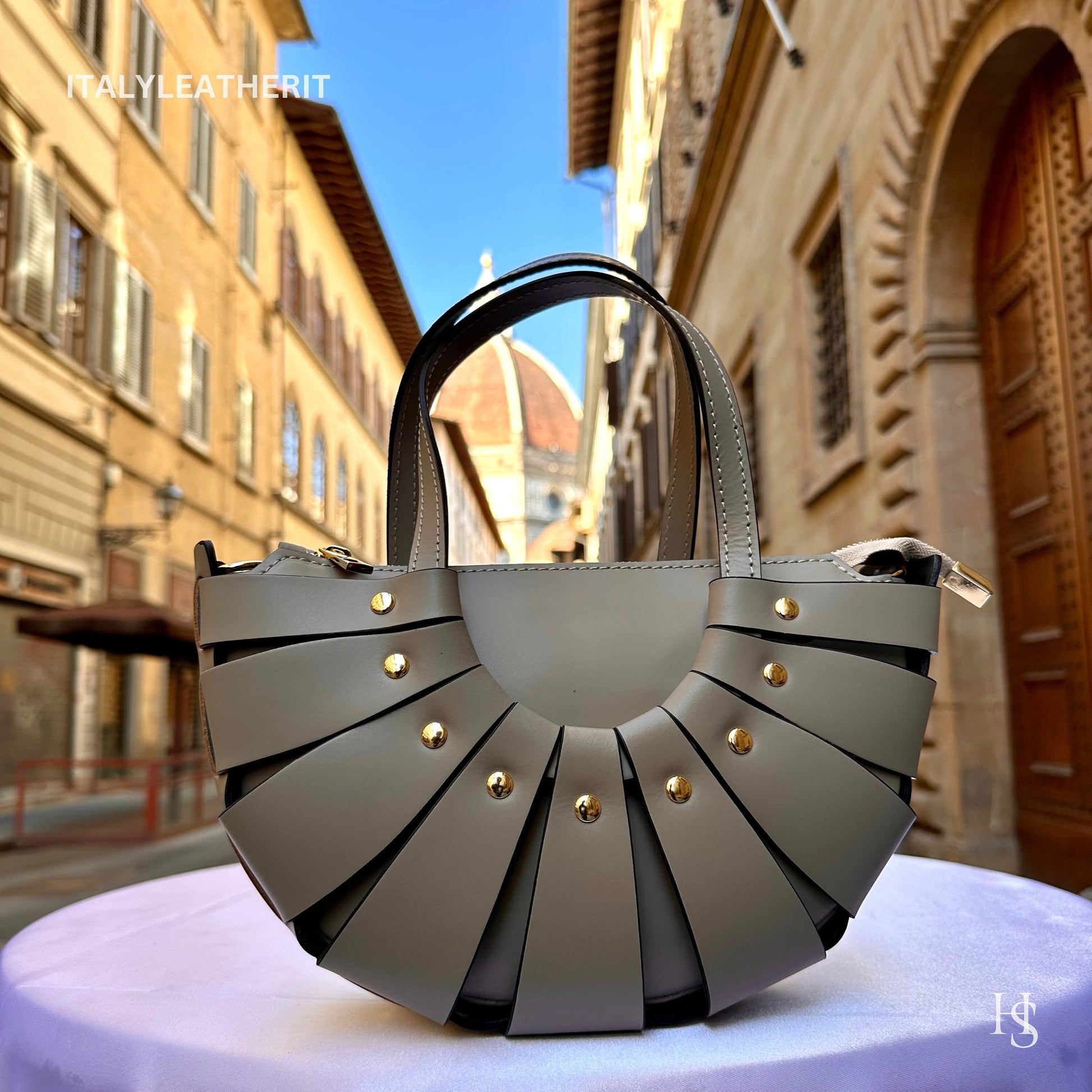 Italian Handmade Leather Bags For Women l l Elegant Leather Tote From Florence, Taupe leather tote, Anniversary Gift