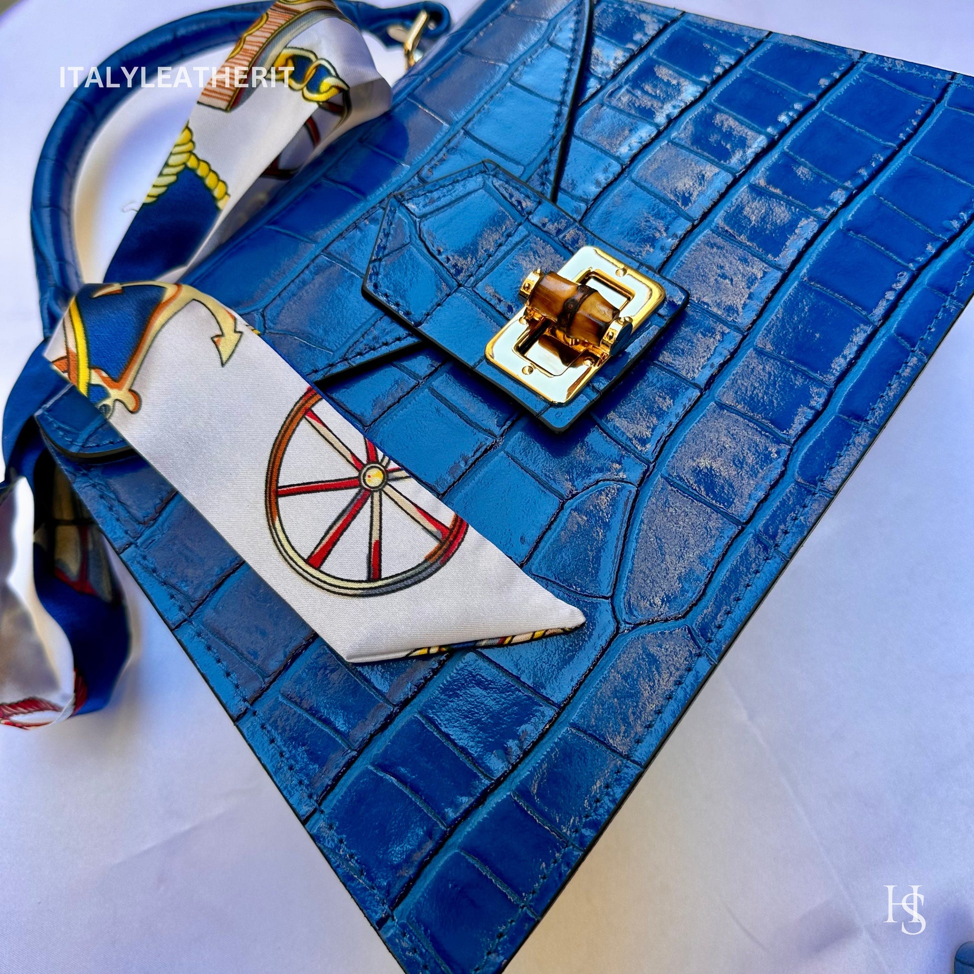 Italian Handmade Leather Bags For Women l l Elegant Leather Tote From Florence ll Handmade Italy, blue leather tote