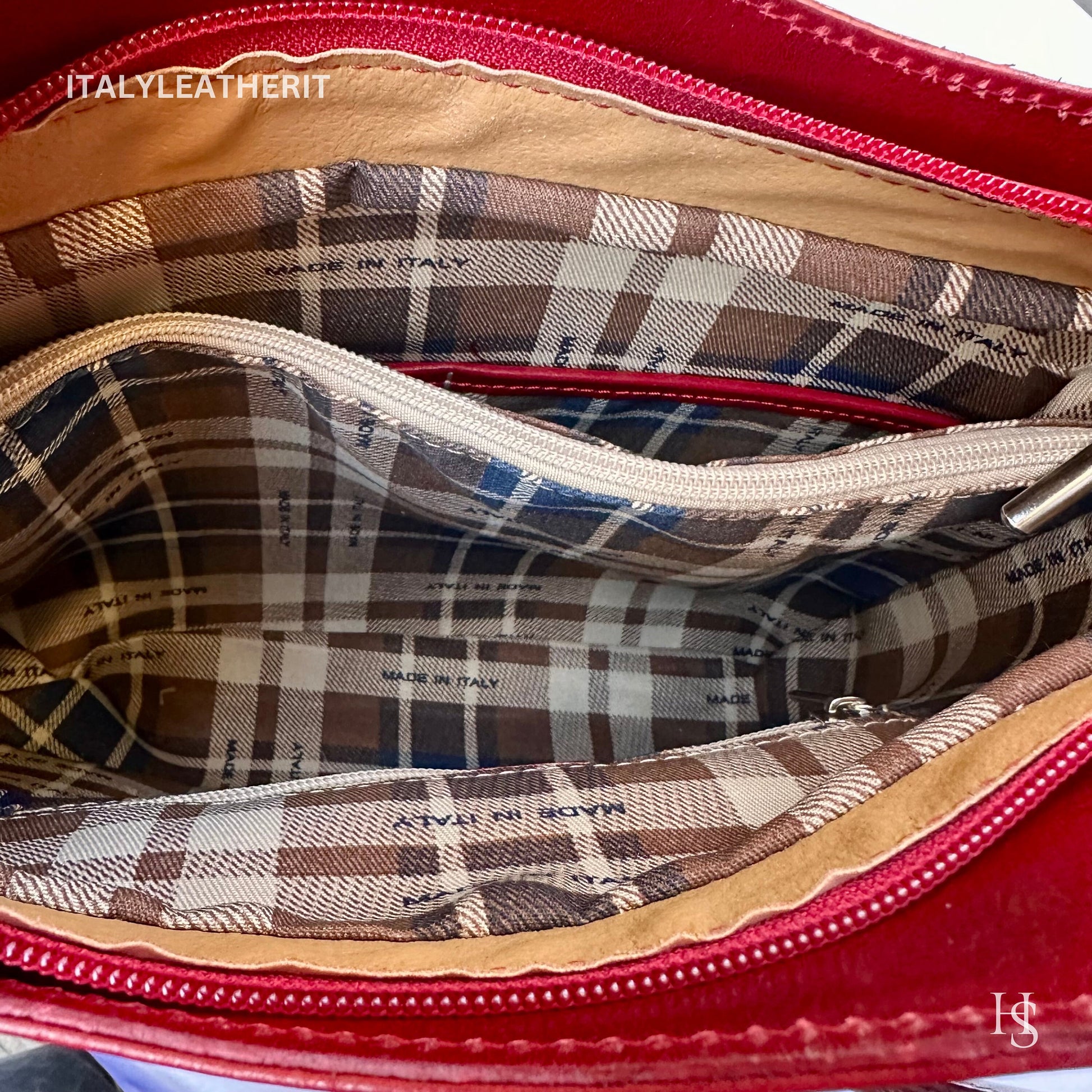 Italian Handmade Leather Bags For Women l l Elegant Leather Tote From Florence, Red Backpack and Shoulder Bag