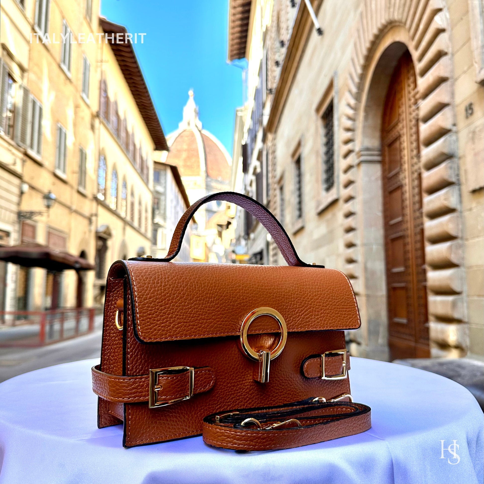 Italian Handmade Leather Bags For Women | Elegant Leather Tote From Florence | Brown Handbag and Shoulder Bag
