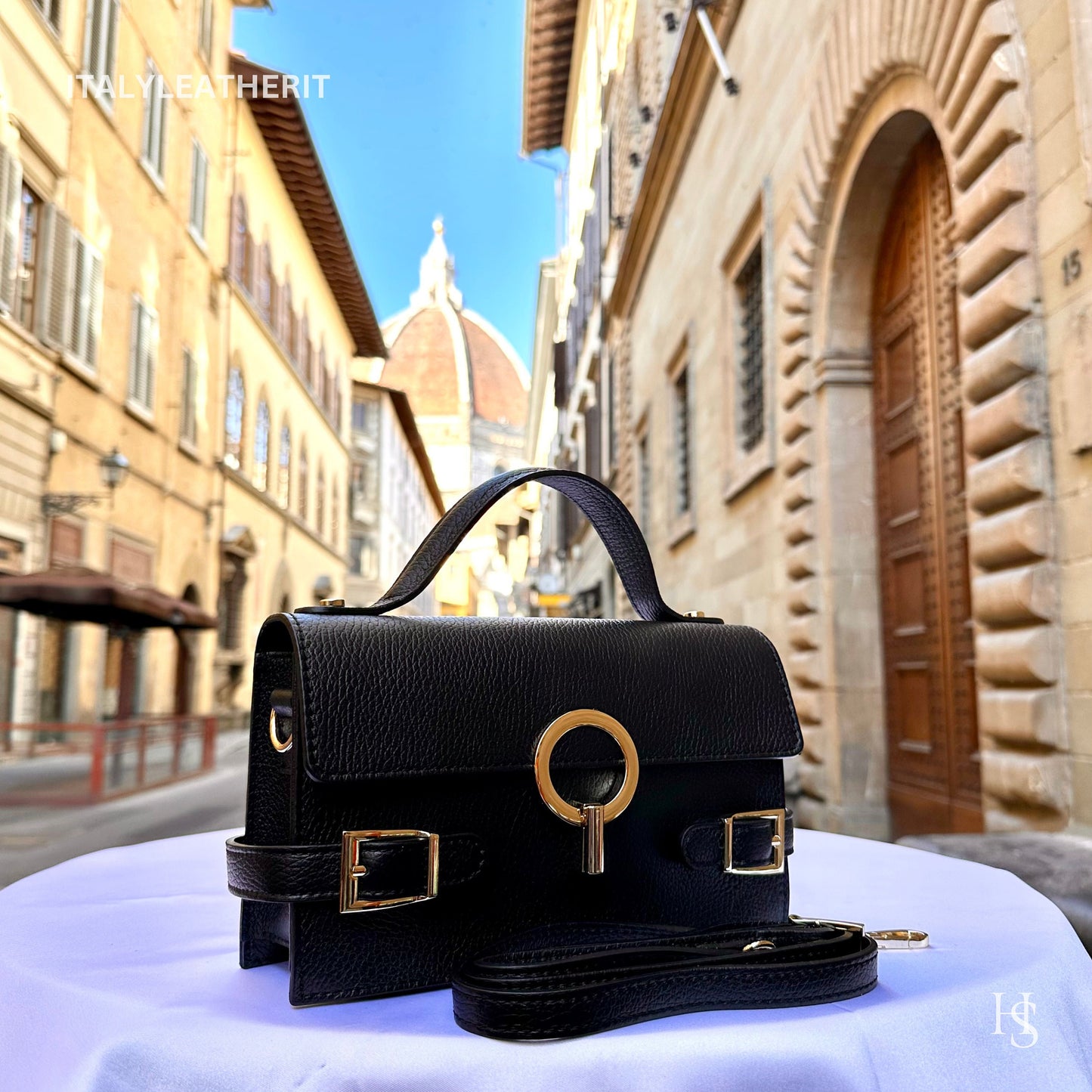 Italian Handmade Leather Bags For Women | Elegant Leather Tote From Florence | Black Handbag and Shoulder Bag