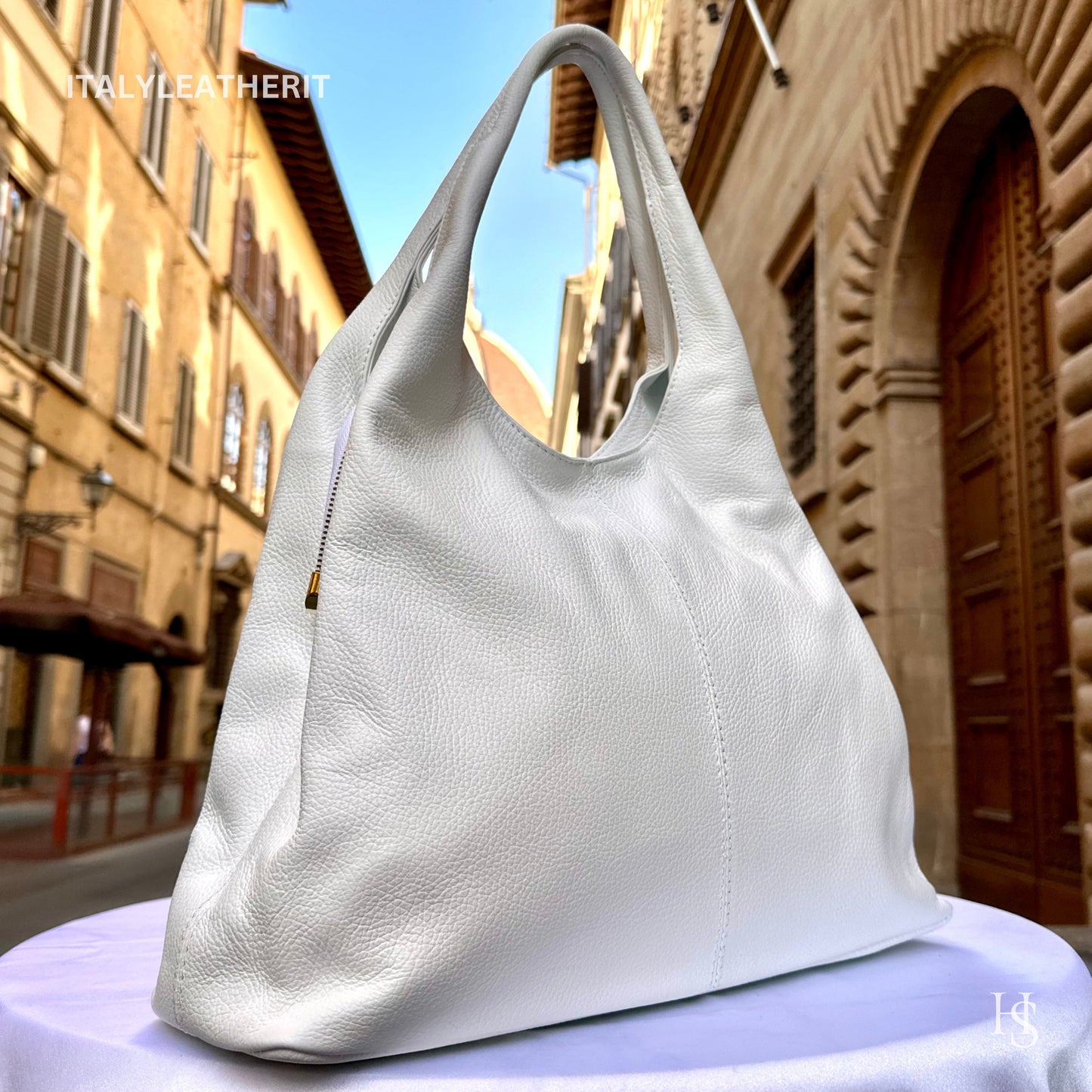 Italian Handmade Soft Leather Bags For Women l Soft Leather From Florence l White shoulder Bag