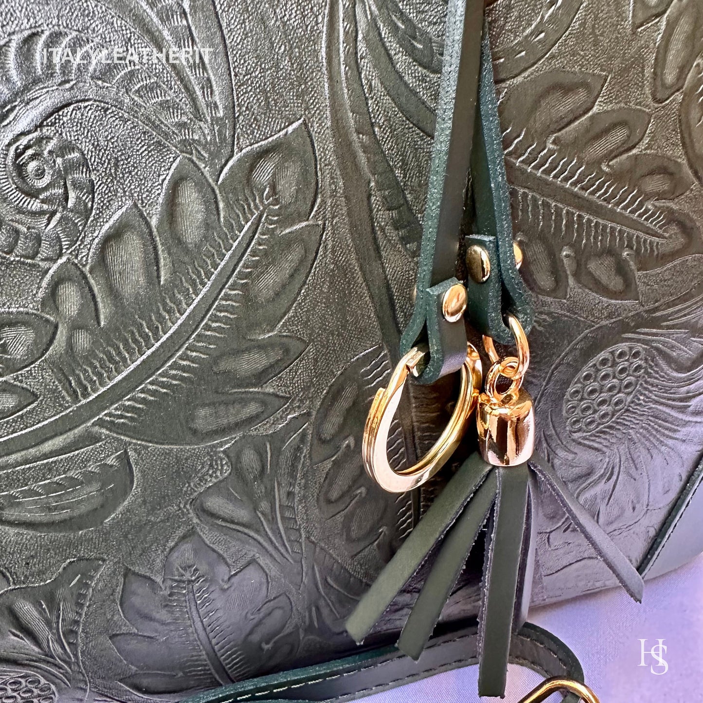 Italian Handmade Leather Bags For Woman l l Elegant Leather Tote From Florence || Made in Italy , Green leather tote