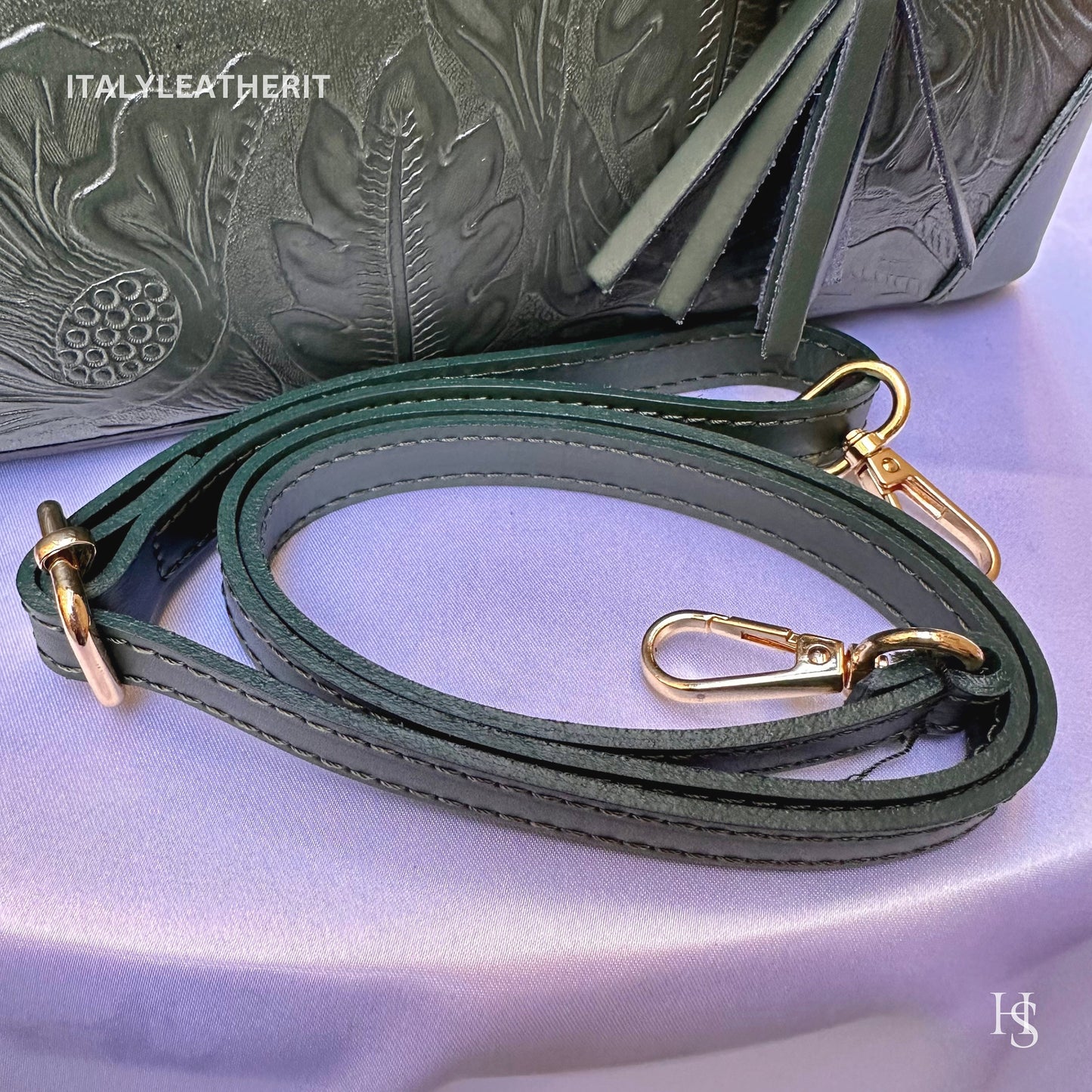 Italian Handmade Leather Bags For Woman l l Elegant Leather Tote From Florence || Made in Italy , Green leather tote