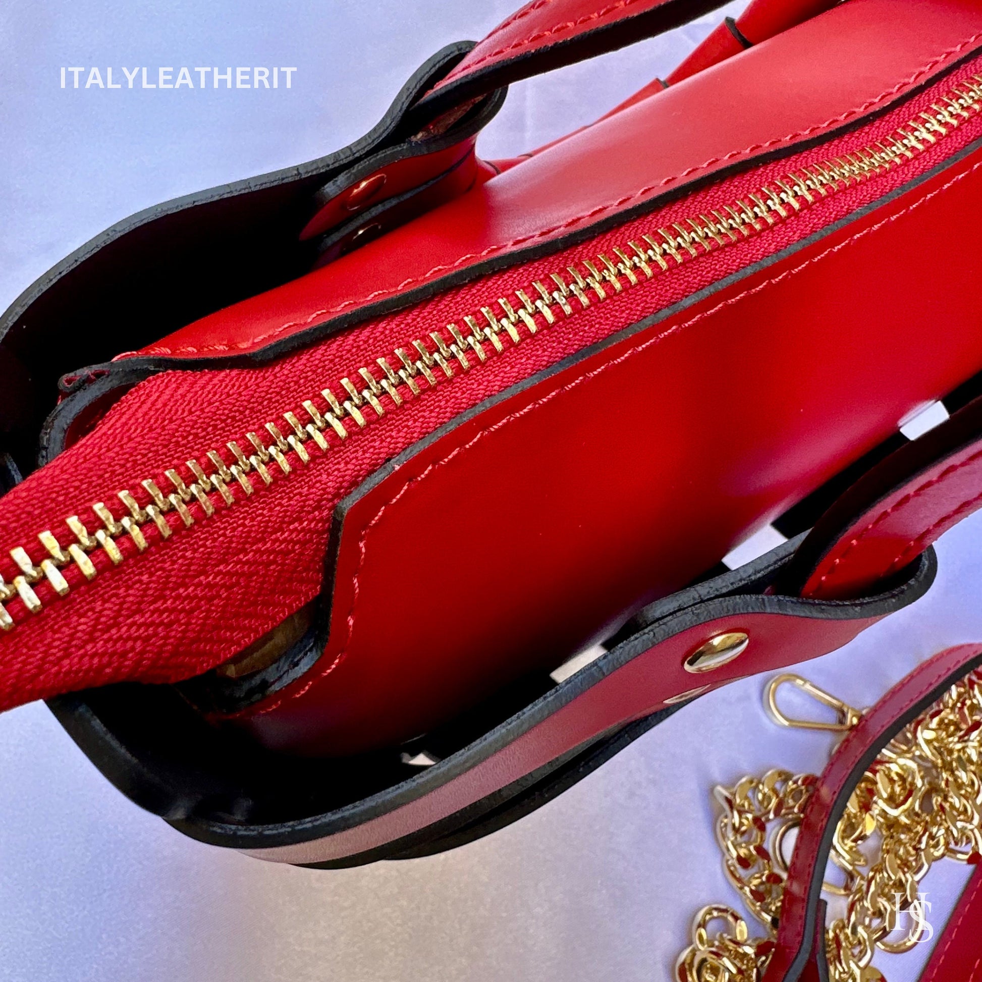 Italian Handmade Leather Bags For Women l l Elegant Leather Tote From Florence, Red leather tote, Made in Italy