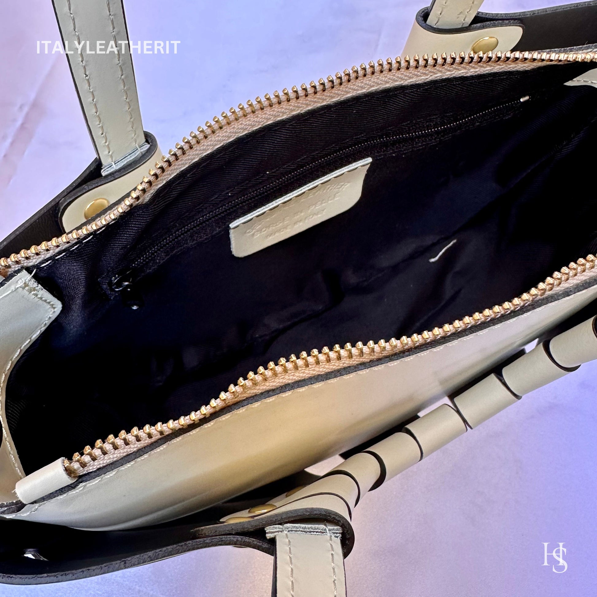 Italian Handmade Leather Bags For Women l l Elegant Leather Tote From Florence, Cream leather tote, Made in Italy