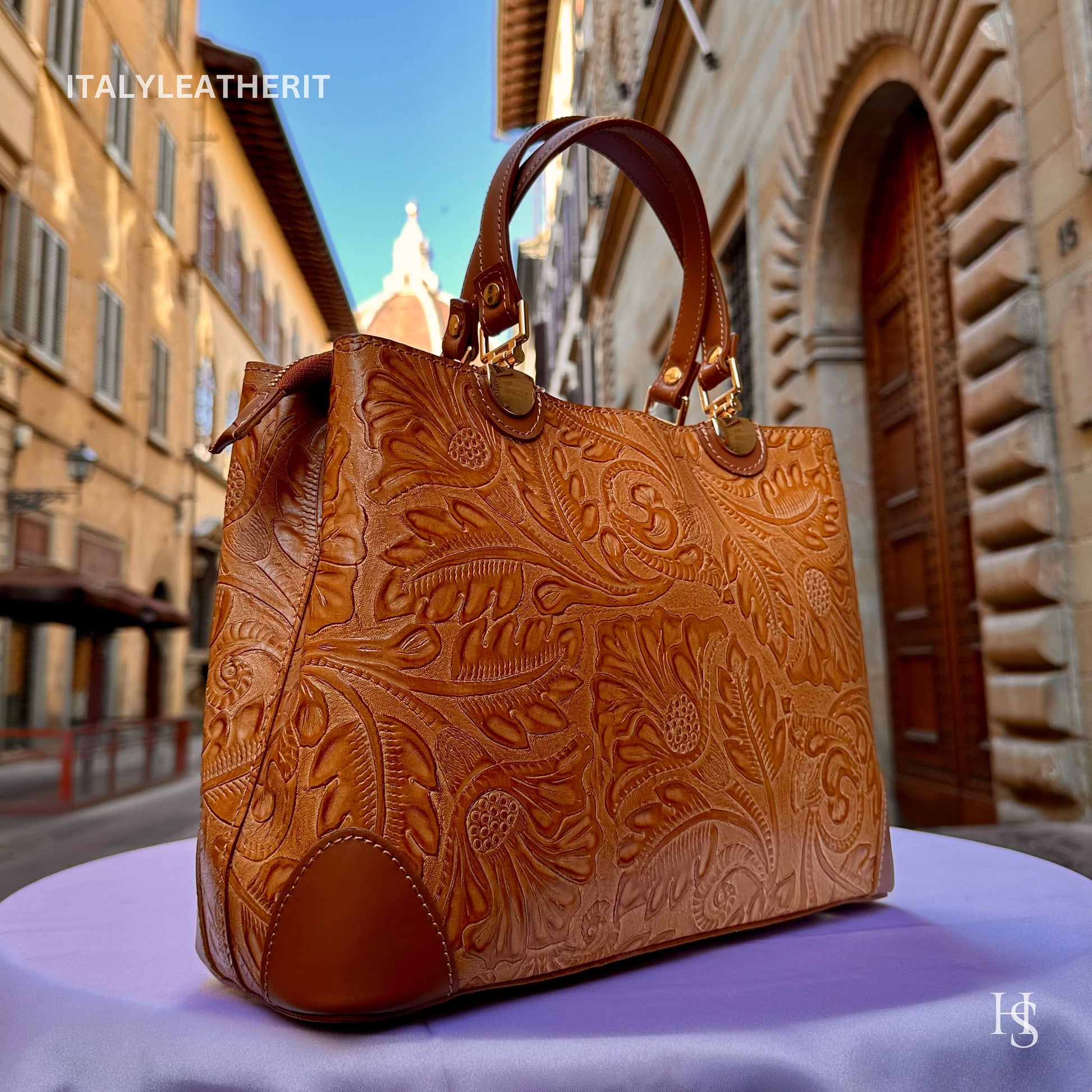 Italian Handmade Leather Bags For Woman l l Elegant Leather Tote From Florence || Made in Italy , Brown leather tote
