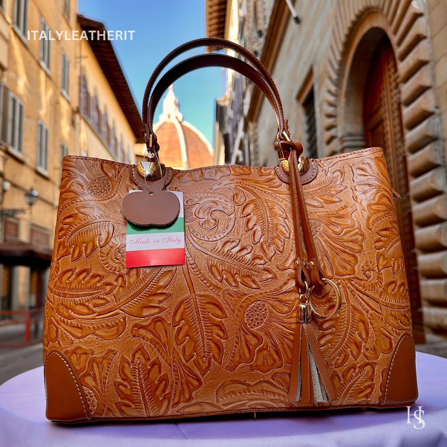 Italian Handmade Leather Bags For Woman l l Elegant Leather Tote From Florence || Made in Italy , Brown leather tote
