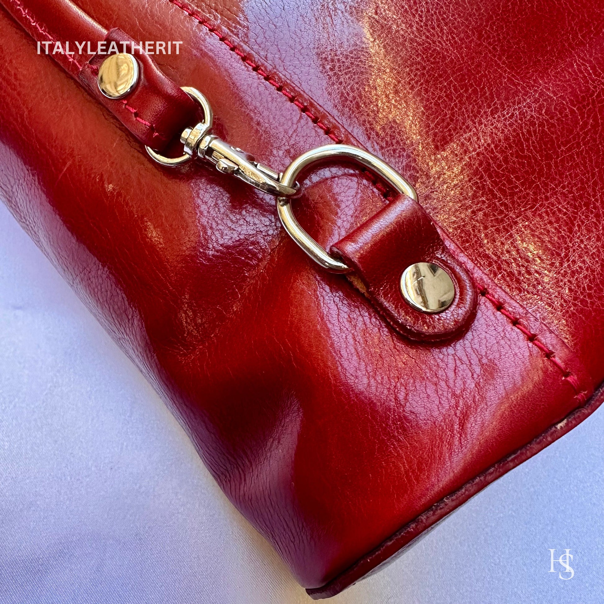 Italian Handmade Leather Bags For Women l l Elegant Leather Tote From Florence, Red Backpack and Shoulder Bag