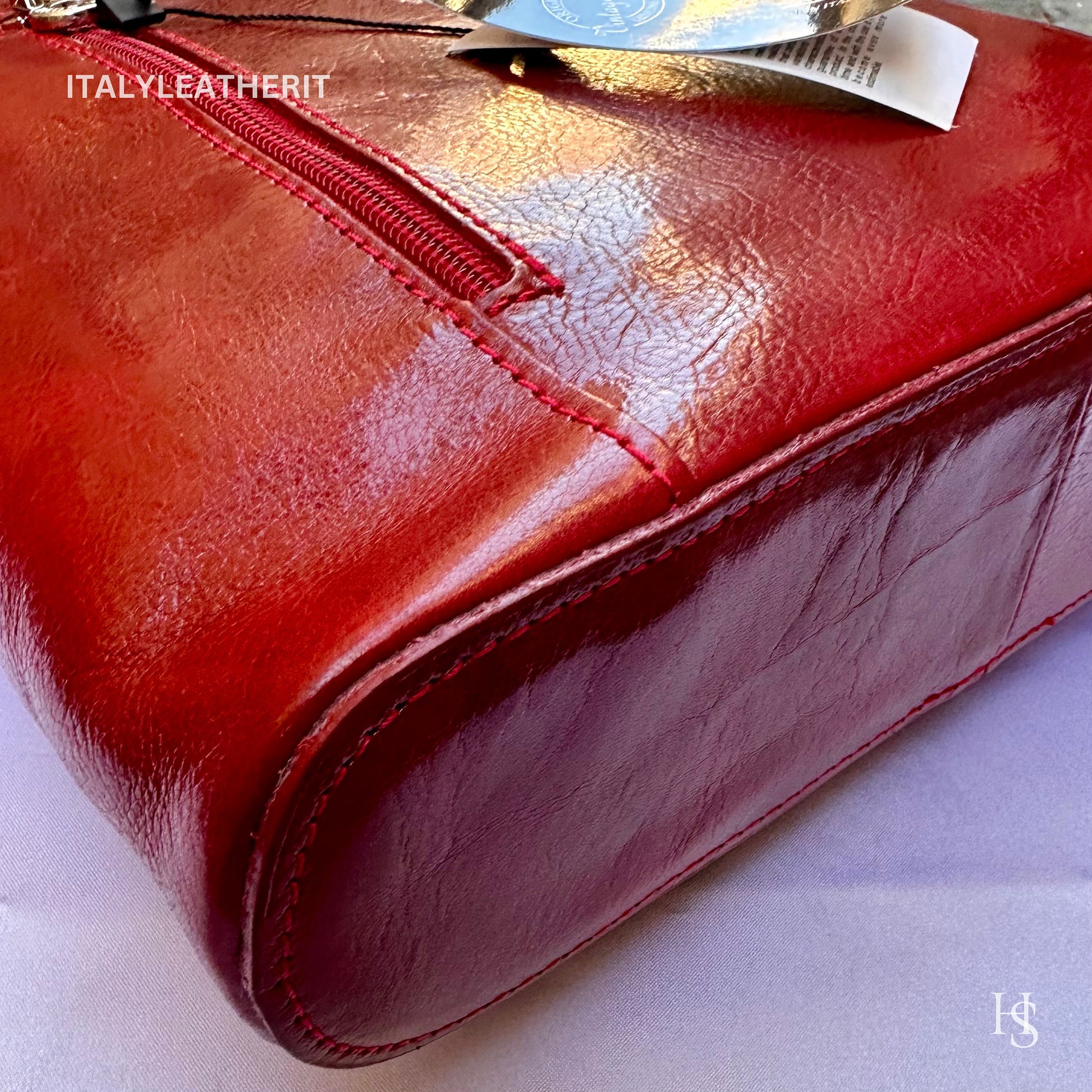 Italian Handmade Leather Bags For Women l l Elegant Leather Tote From Florence, Red Backpack and Shoulder Bag