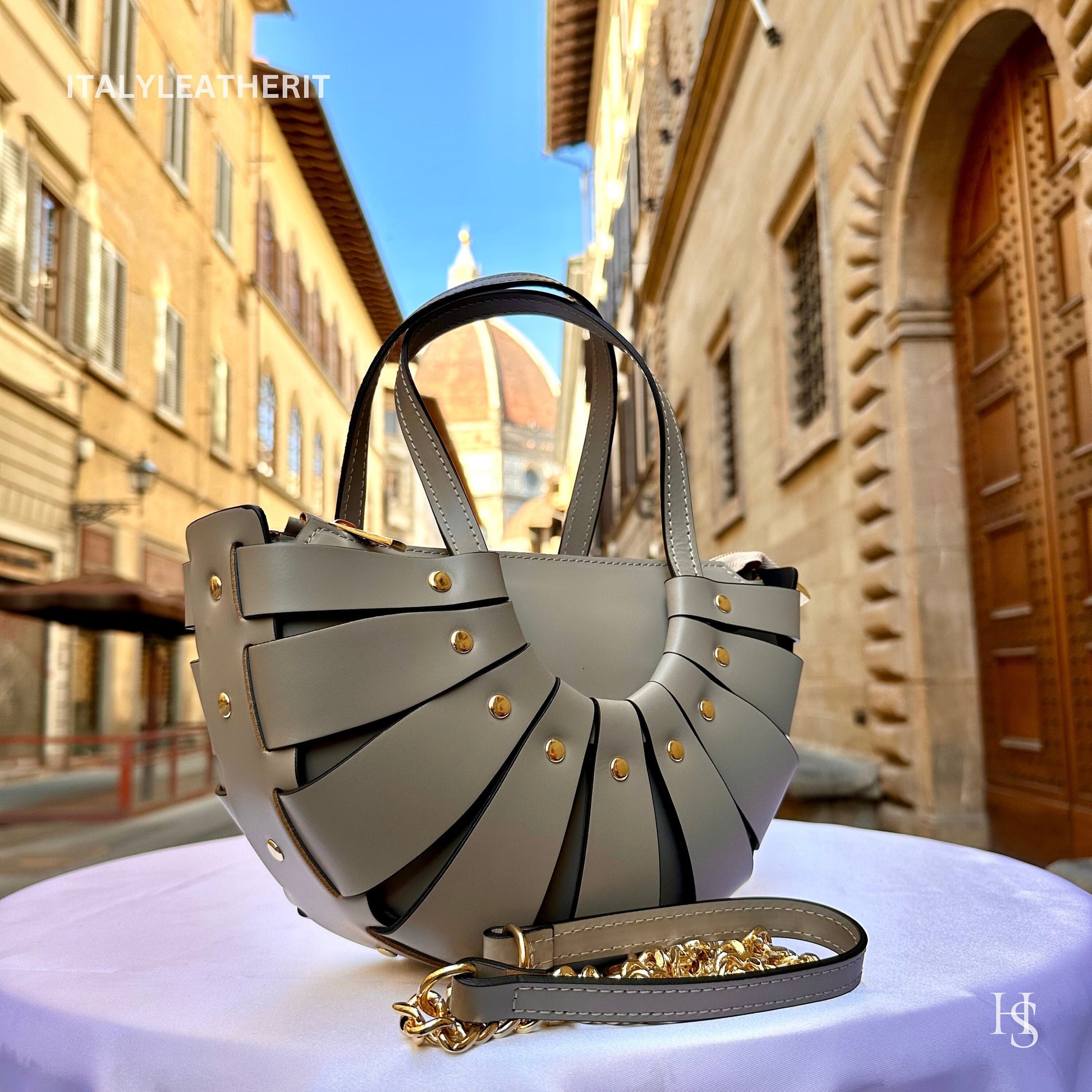 Italian Handmade Leather Bags For Women l l Elegant Leather Tote From Florence, Taupe leather tote, Anniversary Gift