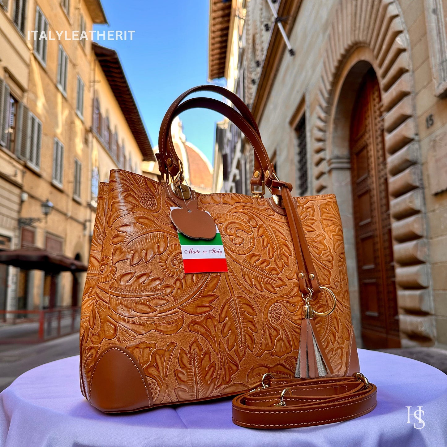 Italian Handmade Leather Bags For Woman l l Elegant Leather Tote From Florence || Made in Italy , Brown leather tote
