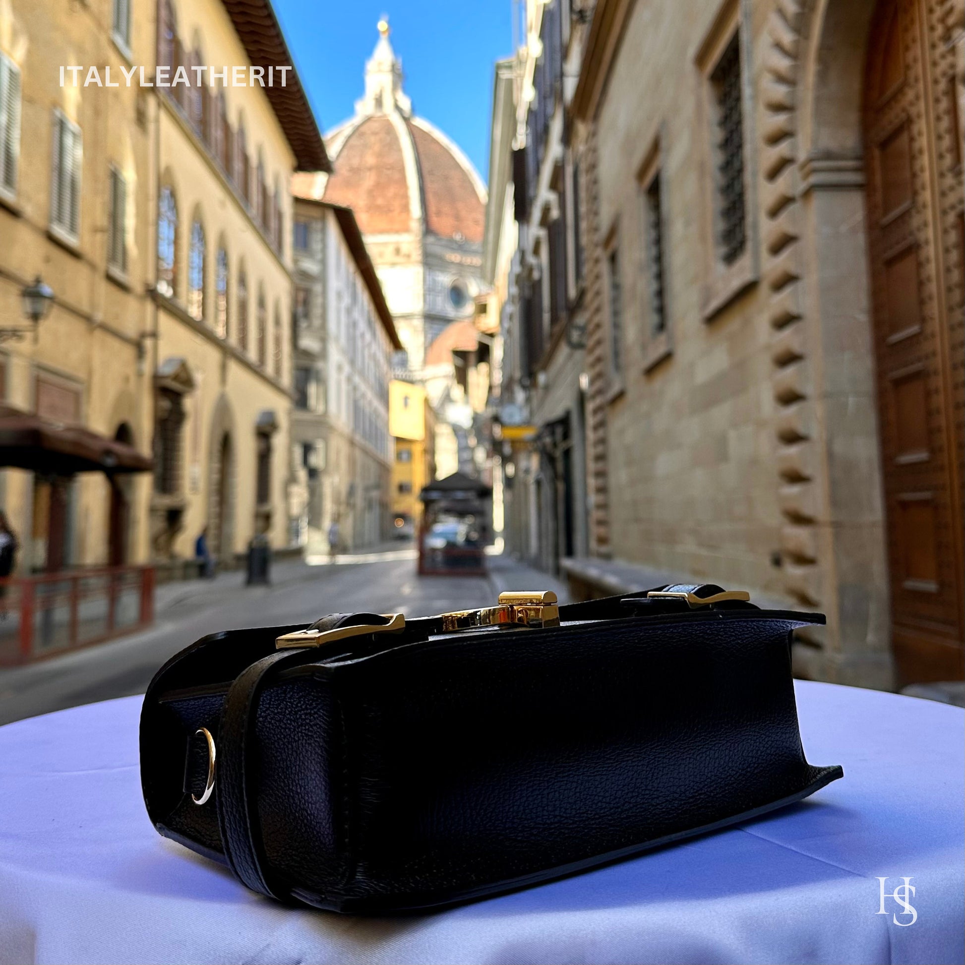 Italian Handmade Leather Bags For Women | Elegant Leather Tote From Florence | Black Handbag and Shoulder Bag