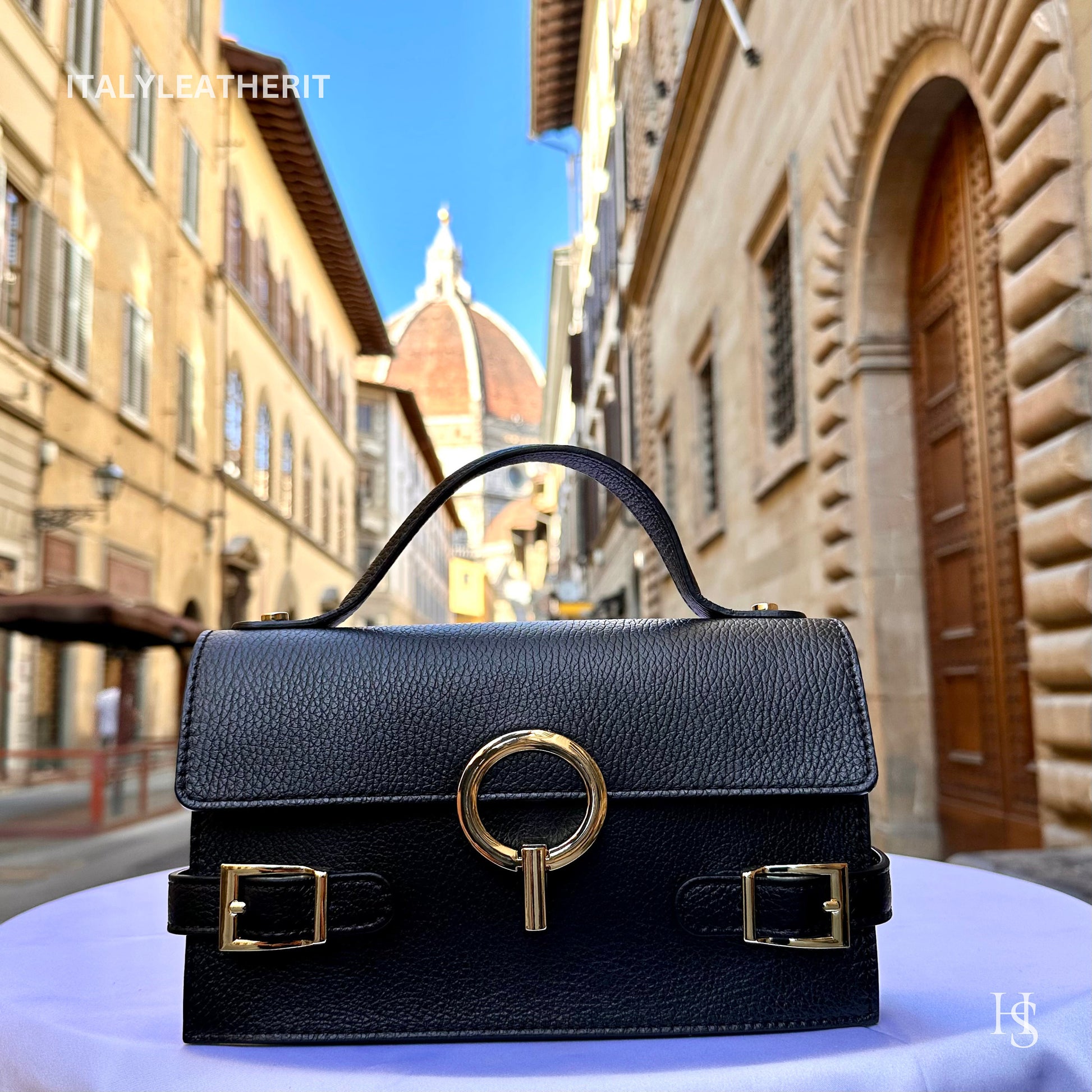 Italian Handmade Leather Bags For Women | Elegant Leather Tote From Florence | Black Handbag and Shoulder Bag