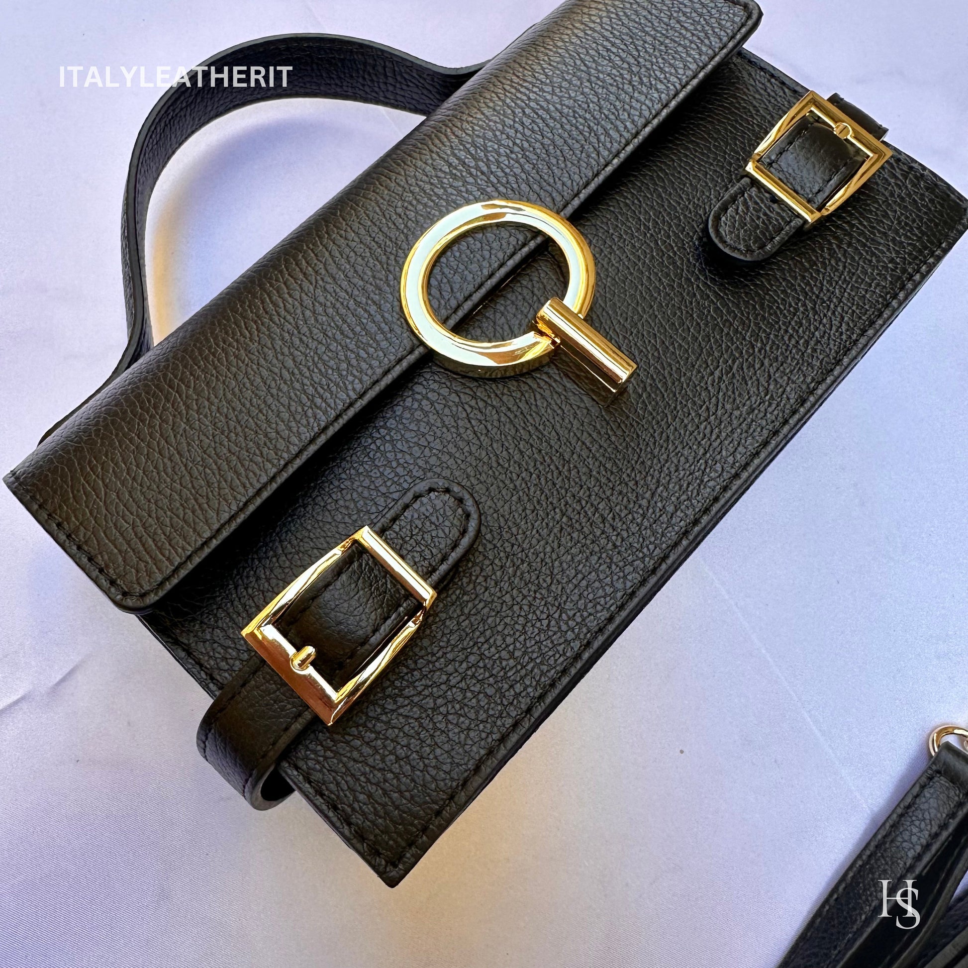 Italian Handmade Leather Bags For Women | Elegant Leather Tote From Florence | Black Handbag and Shoulder Bag