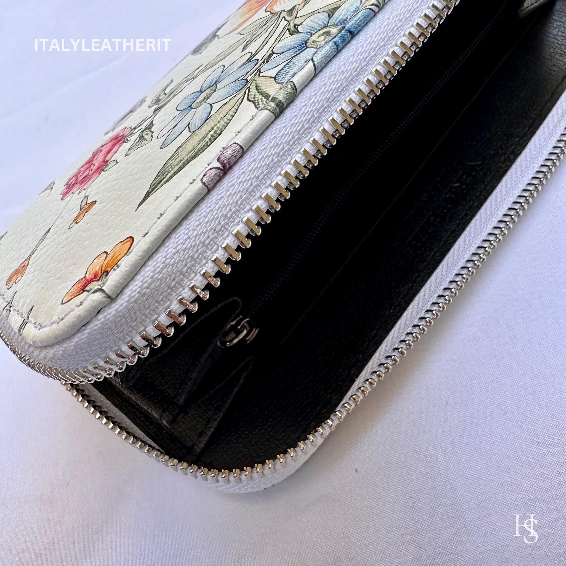 Italian Handmade Leather Wallet For Women | Florence Craftsmanship | Genuine Leather | Flower Wallet