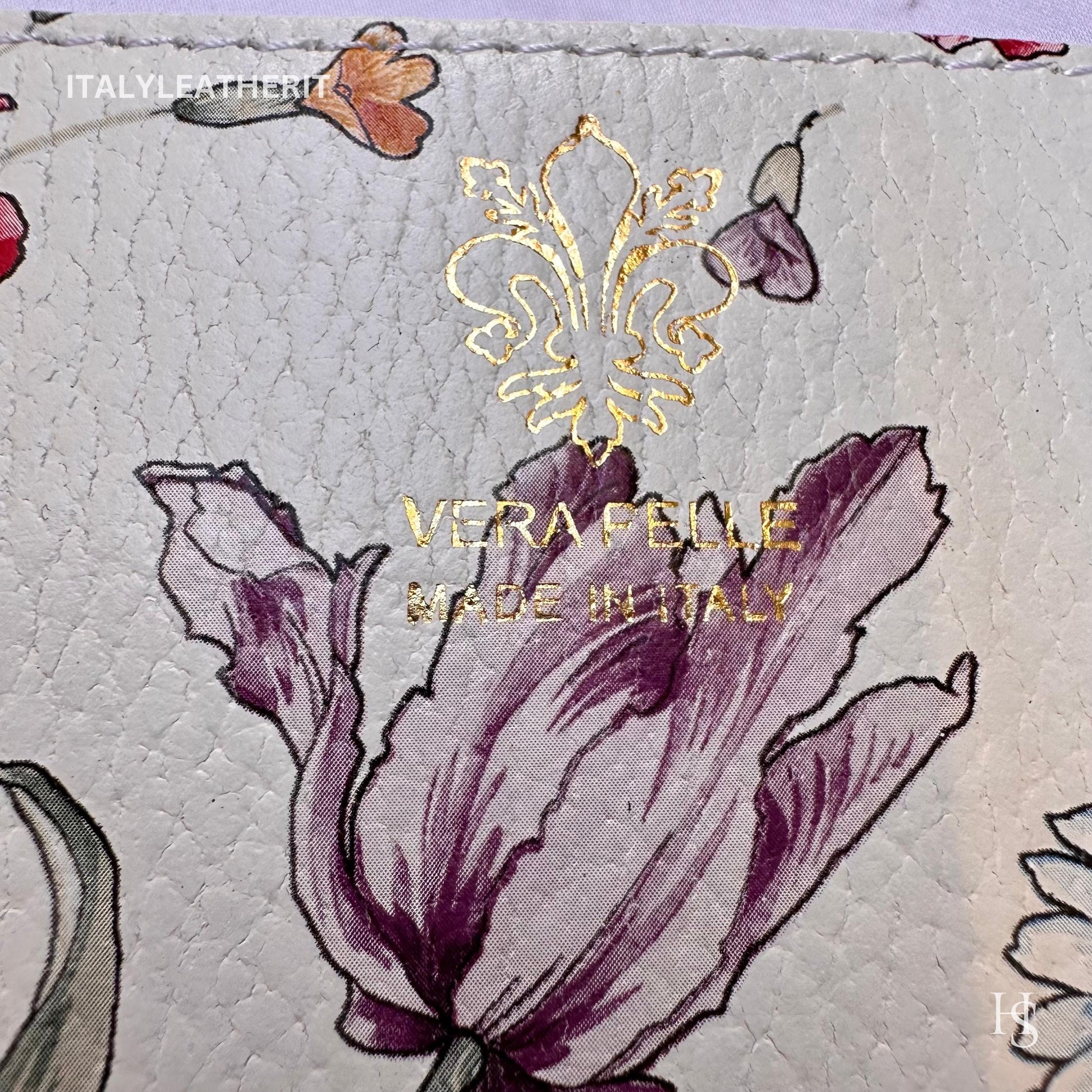 Italian Handmade Leather Wallet For Women | Florence Craftsmanship | Genuine Leather | Flower Wallet