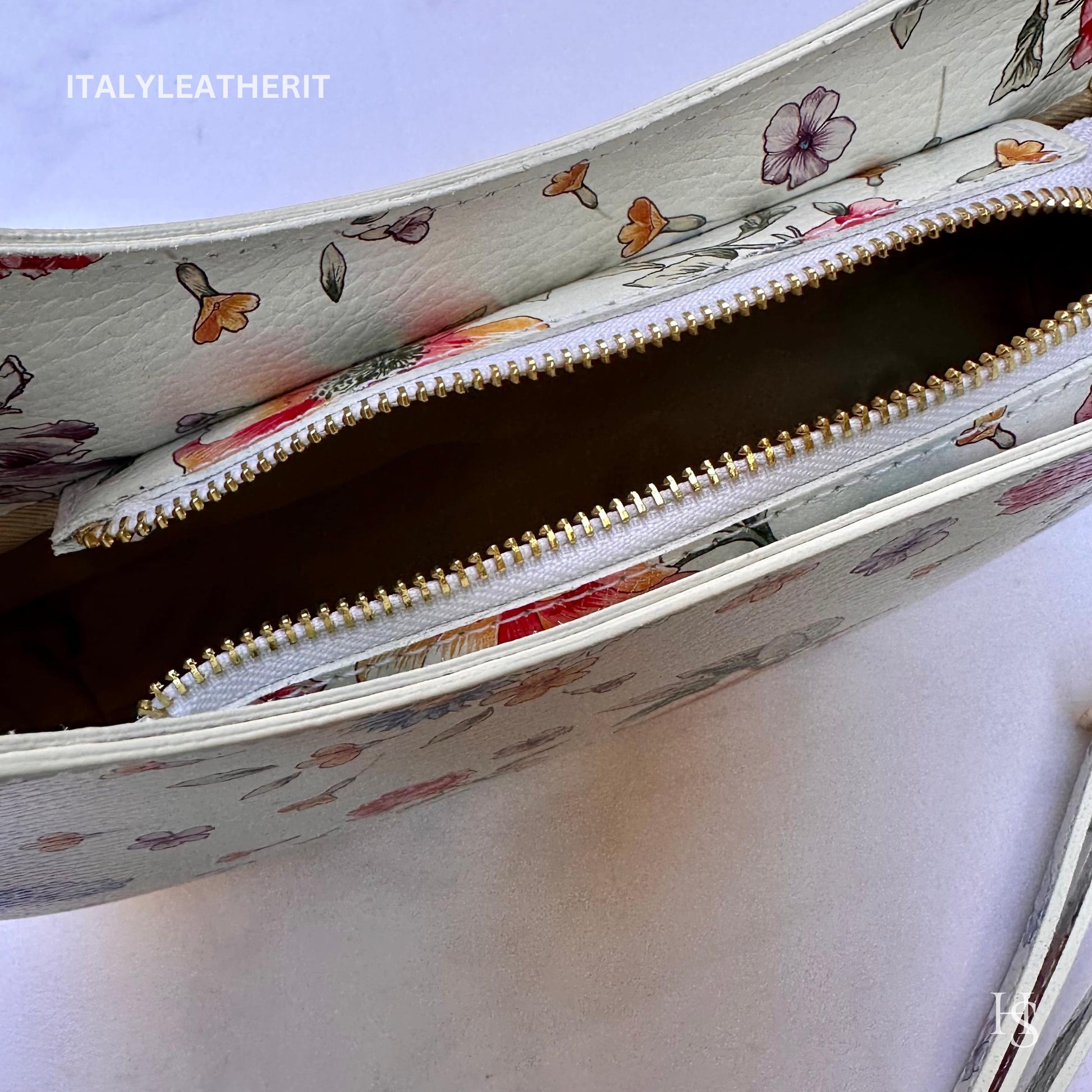 Italian Handmade Leather Bags For Women l Elegant Leather Tote From Florence, Made in Italy, Flower bag