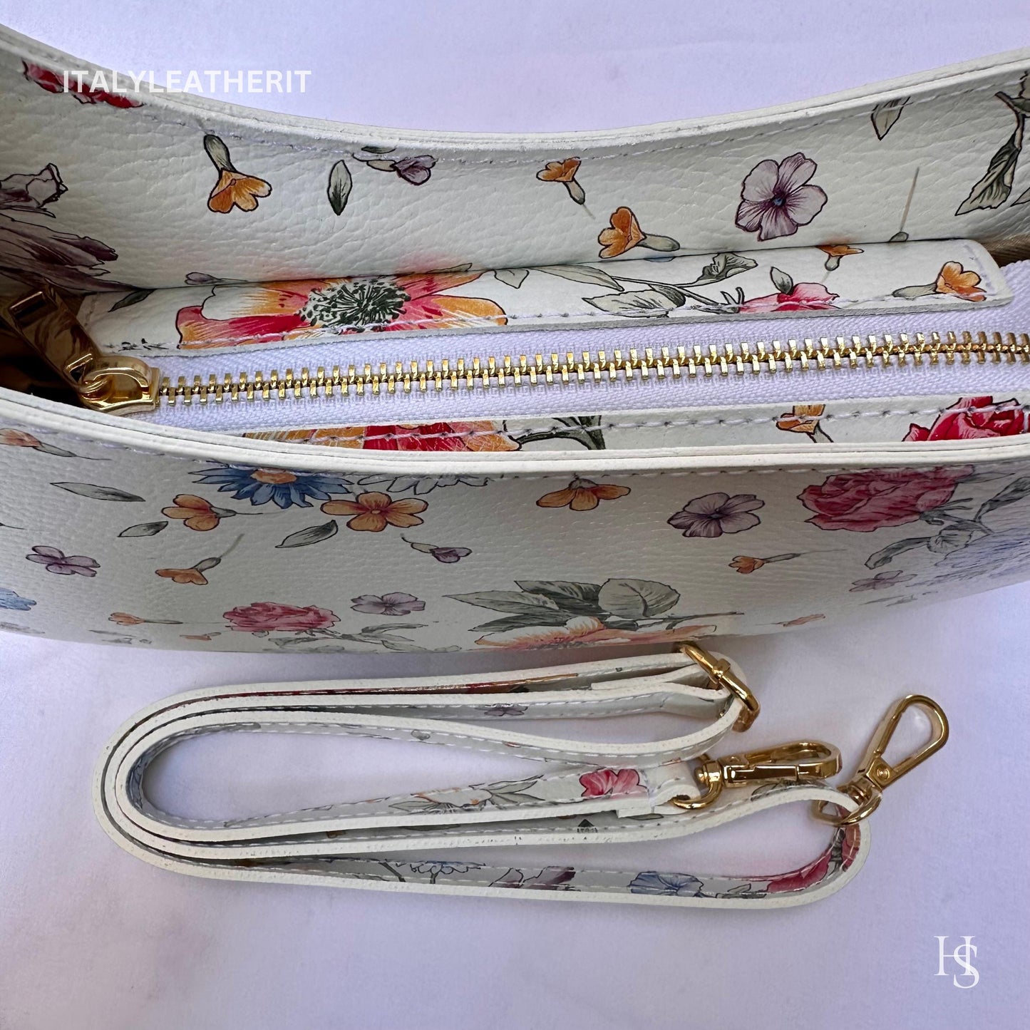 Italian Handmade Leather Bags For Women l Elegant Leather Tote From Florence, Made in Italy, Flower bag