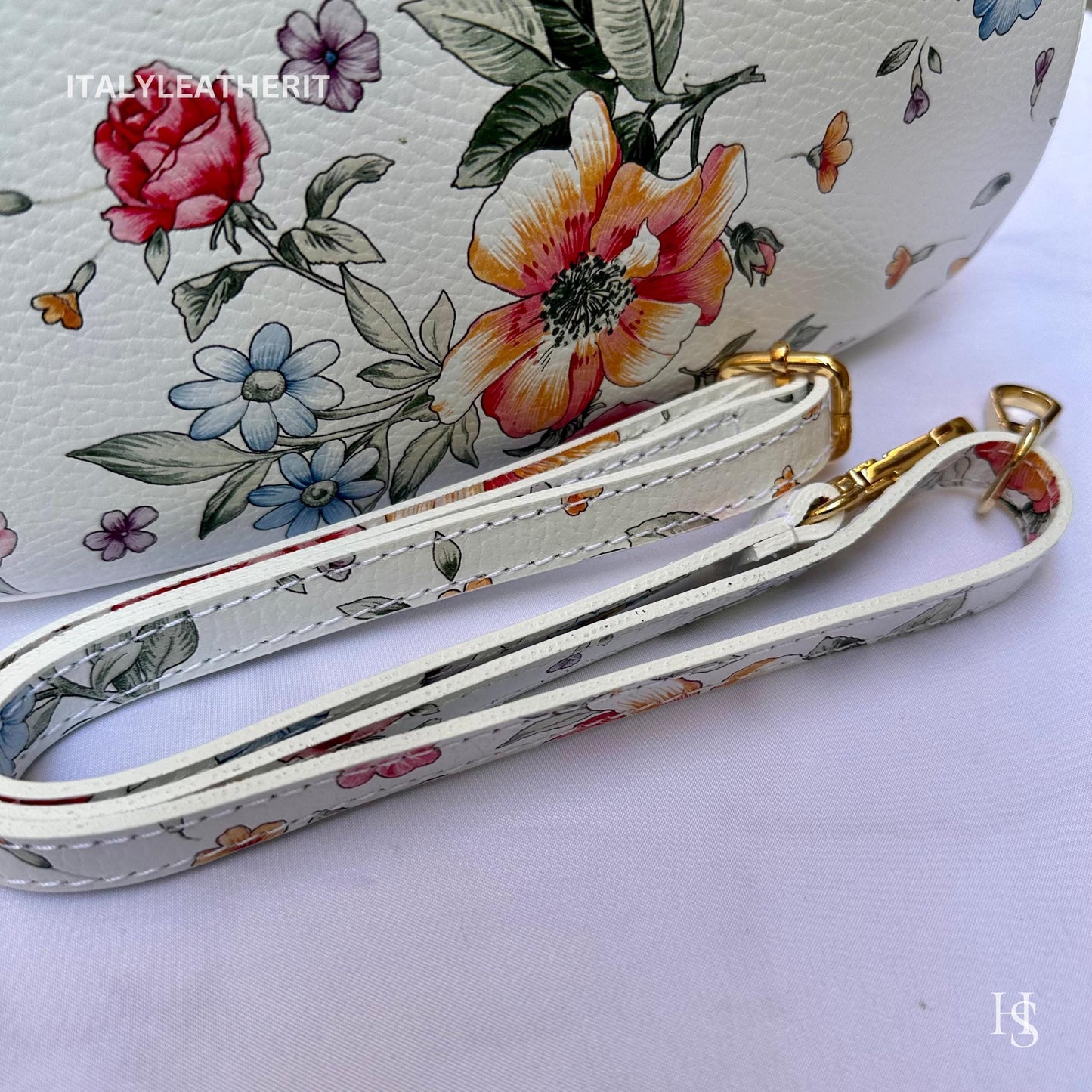 Italian Handmade Leather Bags For Women l Elegant Leather Tote From Florence, Made in Italy, Flower bag