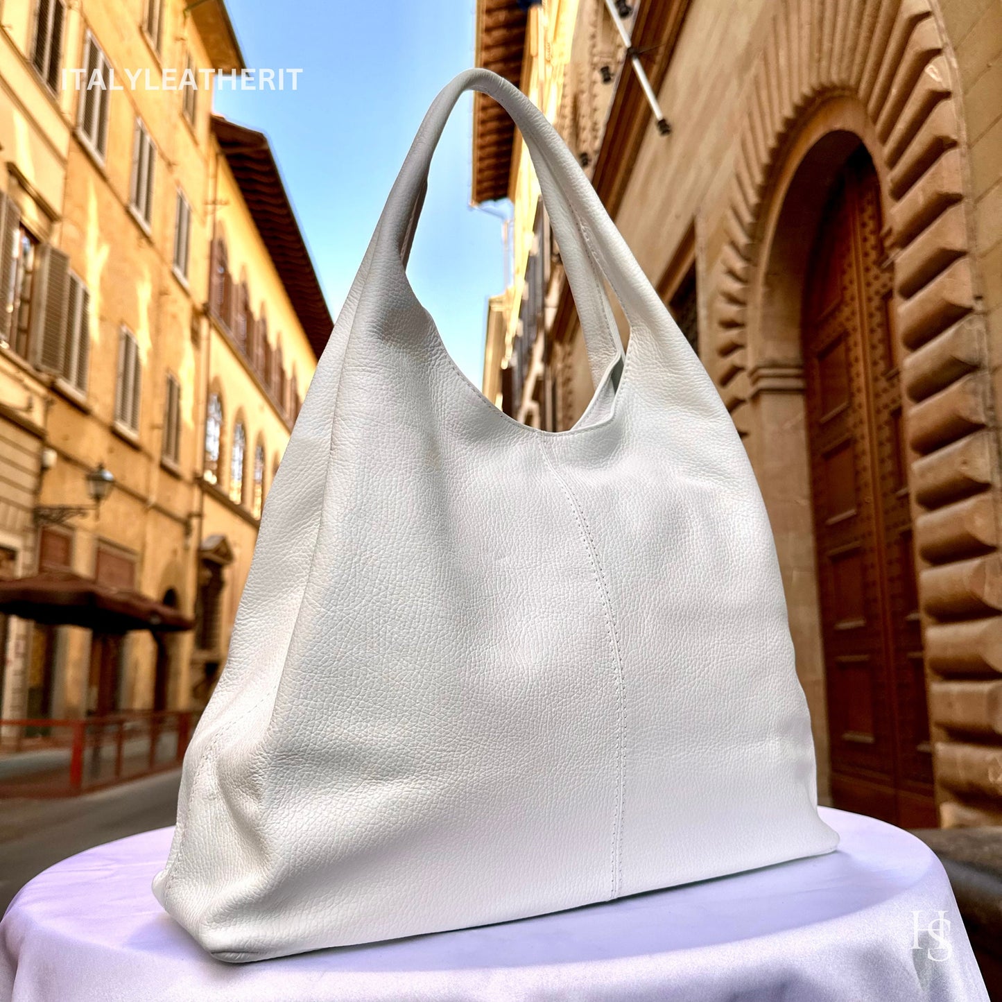 Italian Handmade Soft Leather Bags For Women l Soft Leather From Florence l White shoulder Bag