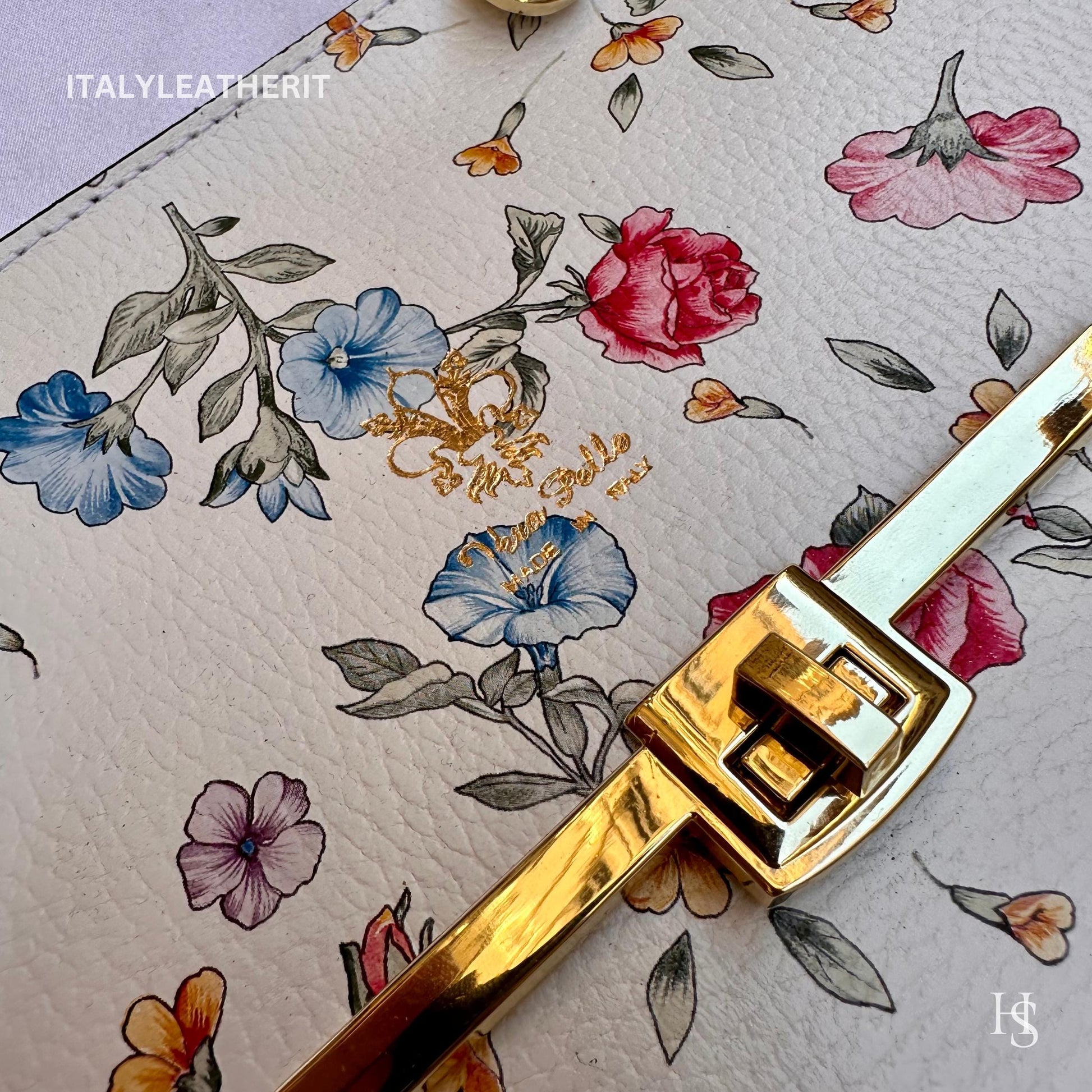Italian Handmade Leather Bags For Women l Elegant Leather Tote From Florence || Made in Italy, Flower Purse