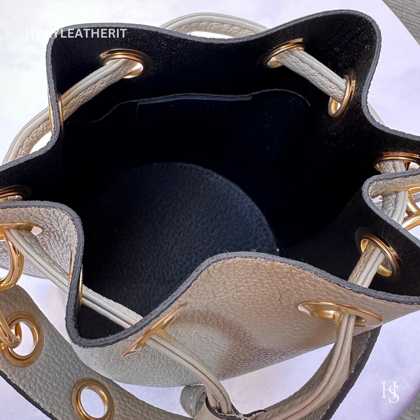 Italian Handmade Leather Bags For Women l l Elegant Leather Tote From Florence, Bucket bag, Gray bag