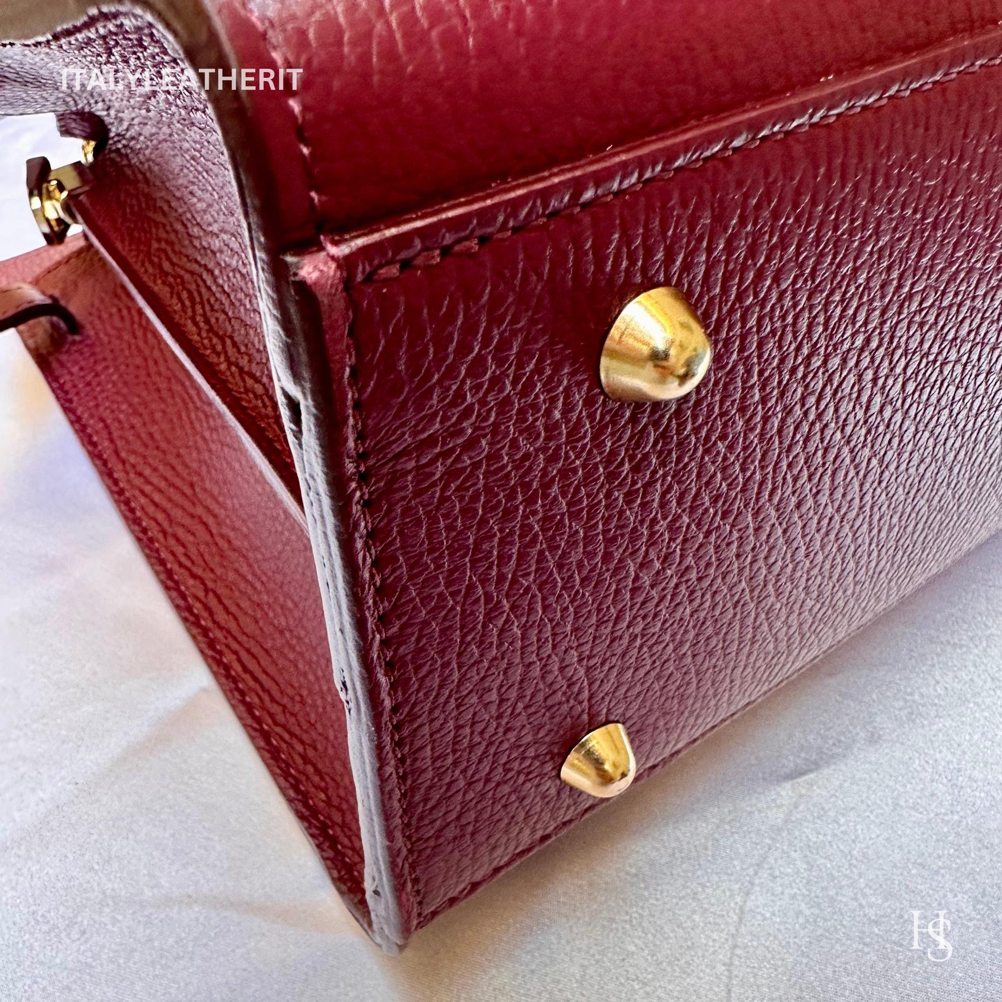 Italian Handmade Leather Bags for Women | Elegant Tote & Purse from Florence, gold hardware bag, Burgundy Bag
