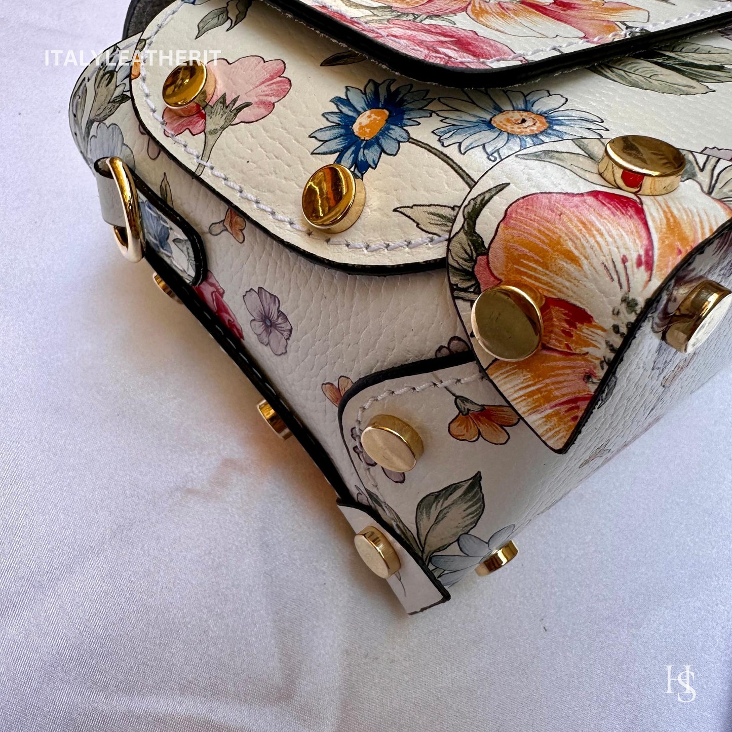 Italian Handmade Leather Bags For Women | Elegant Leather Tote From Florence | Small Handbags and Shoulder Bags ,Flower Bag