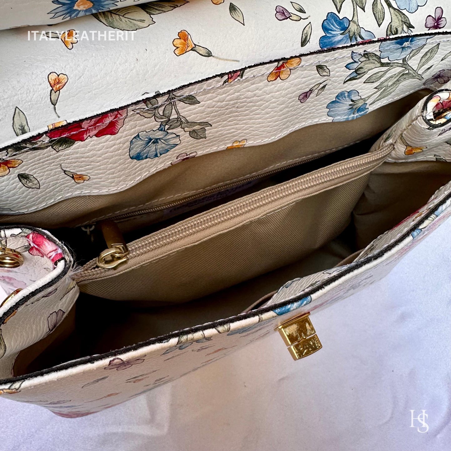 Italian Handmade Leather Bags For Women l Elegant Leather Tote From Florence || Made in Italy, Flower Purse