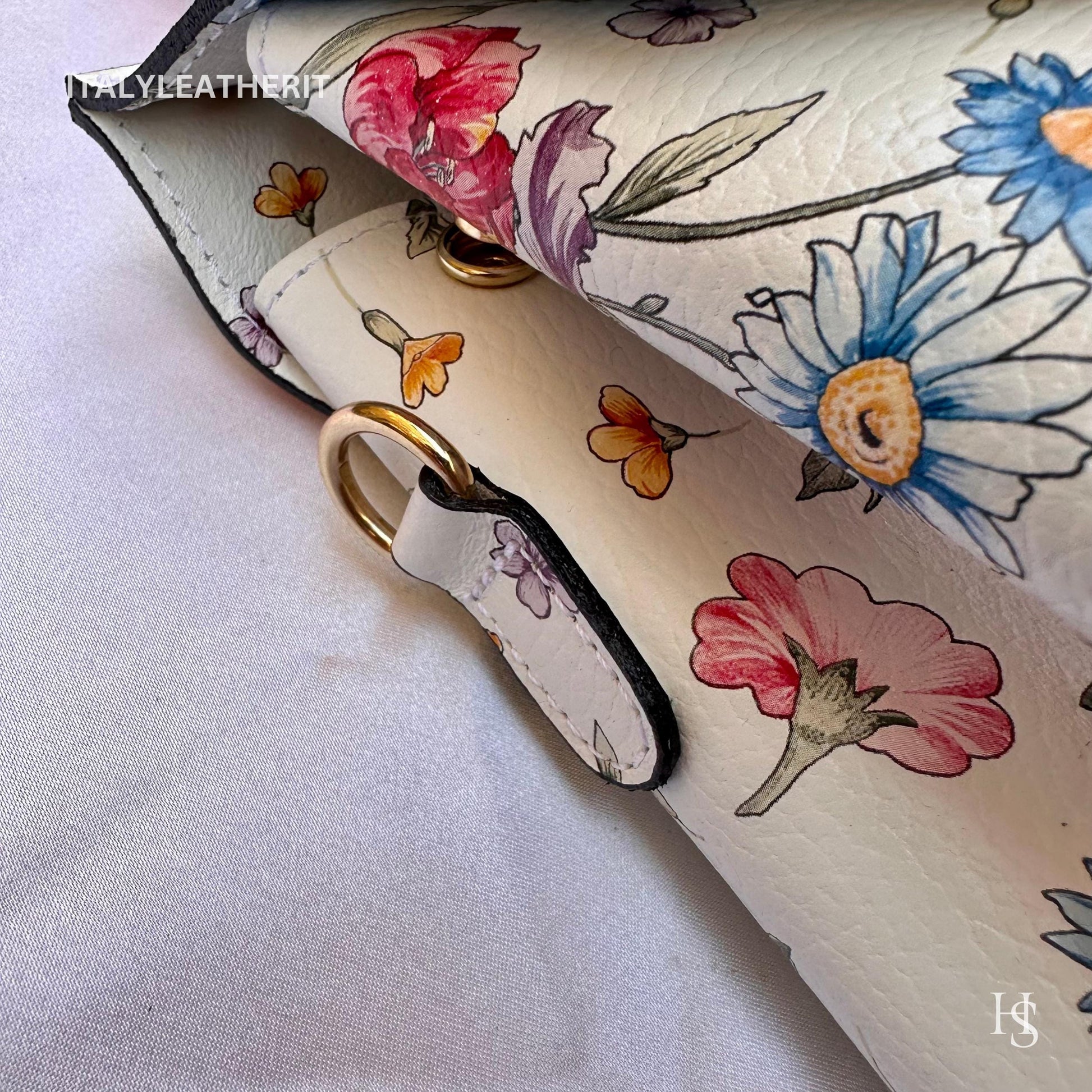 Italian Handmade Leather Bags For Women l Elegant Leather Tote From Florence || Made in Italy, Flower Purse