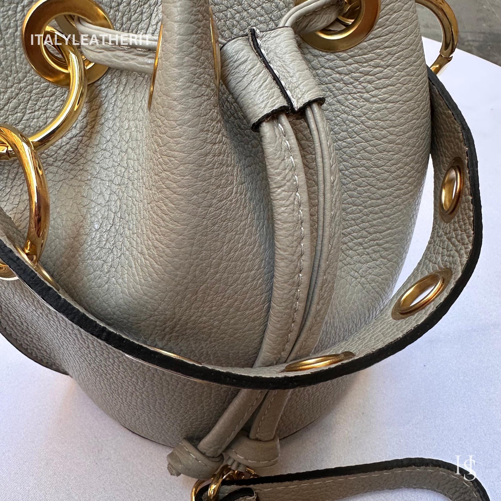 Italian Handmade Leather Bags For Women l l Elegant Leather Tote From Florence, Bucket bag, Gray bag
