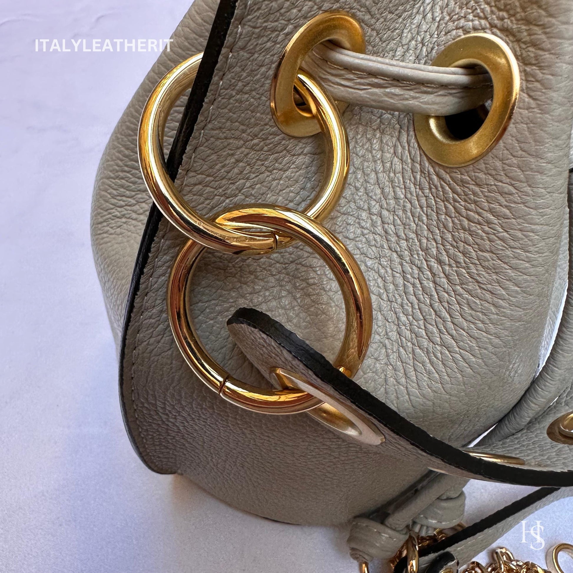 Italian Handmade Leather Bags For Women l l Elegant Leather Tote From Florence, Bucket bag, Gray bag