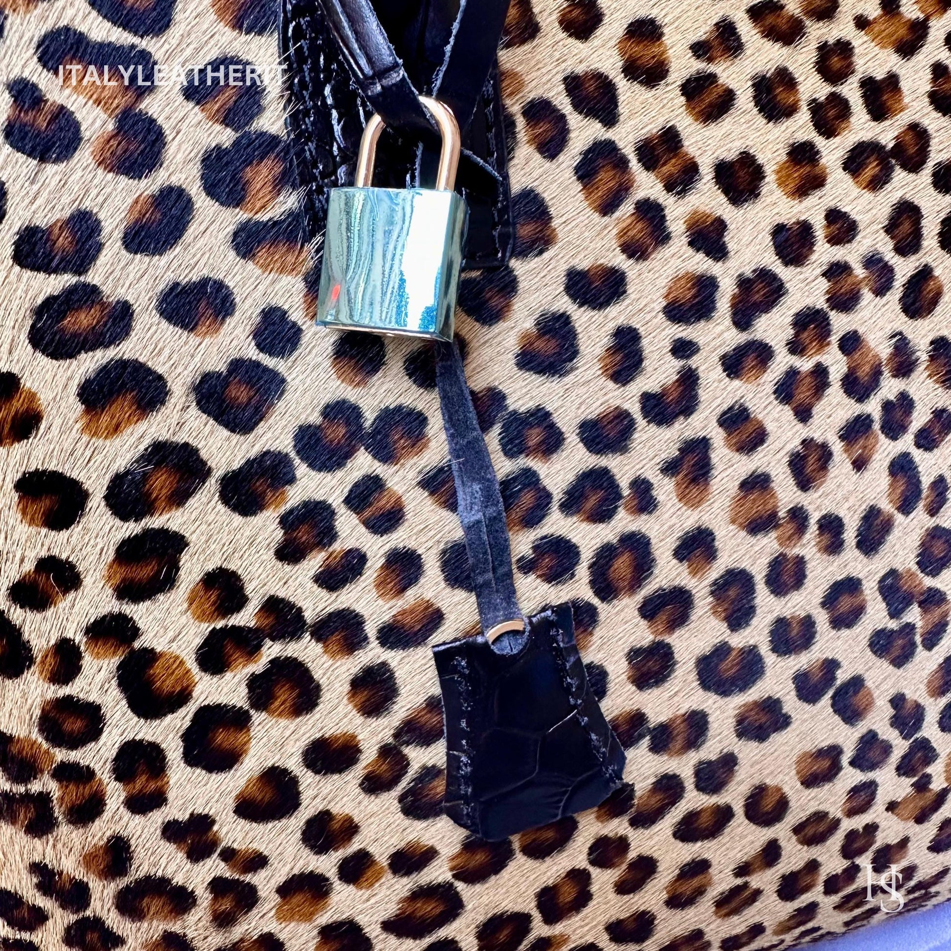Italian Handmade Leather Bags For Woman l l Elegant Leather Tote From Florence, Black bag, Lock bag, Real Horse Hair