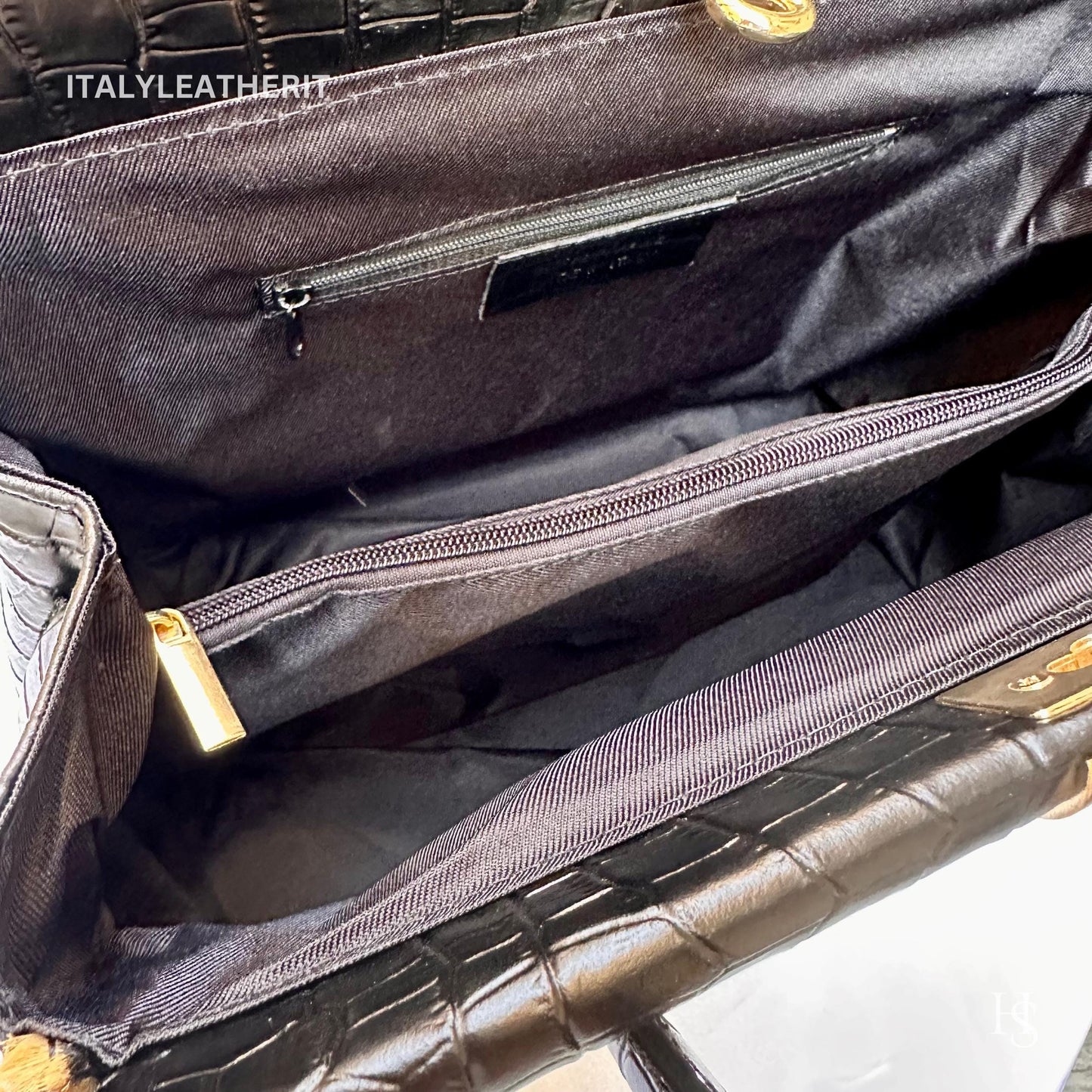 Italian Handmade Leather Bags For Woman l l Elegant Leather Tote From Florence, Black bag, Lock bag, Real Horse Hair