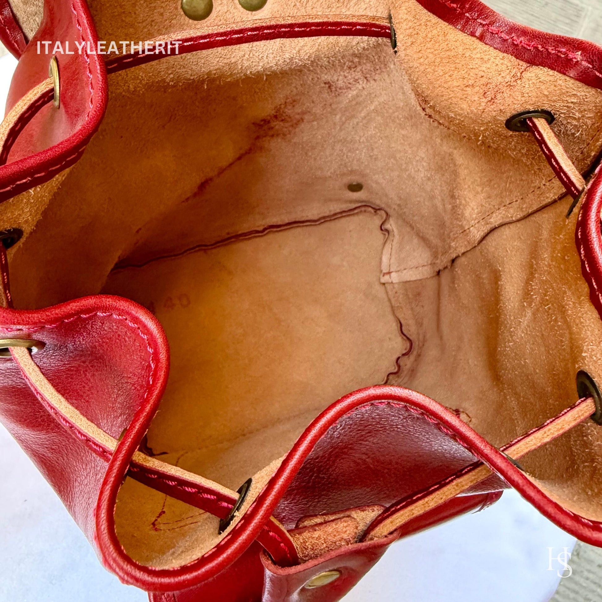 Italian Handmade Unisex Tuscan Leather Red Backpack from Florence, Italy – Stylish, Authentic, and Durable,