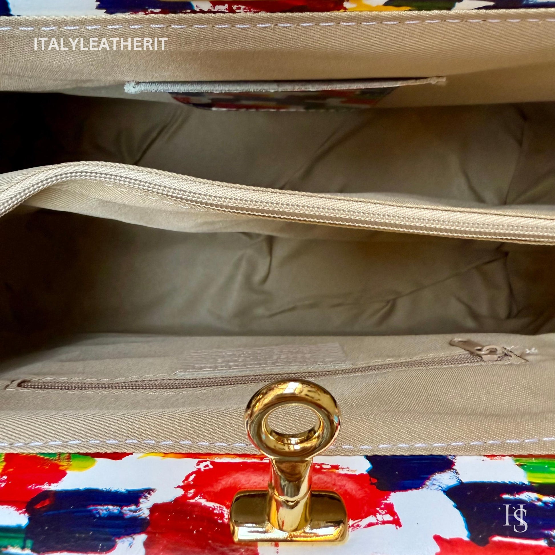 Italian Handmade Leather Bags For Women l l Elegant Leather Tote From Florence, Multicolor bag, Lock bag
