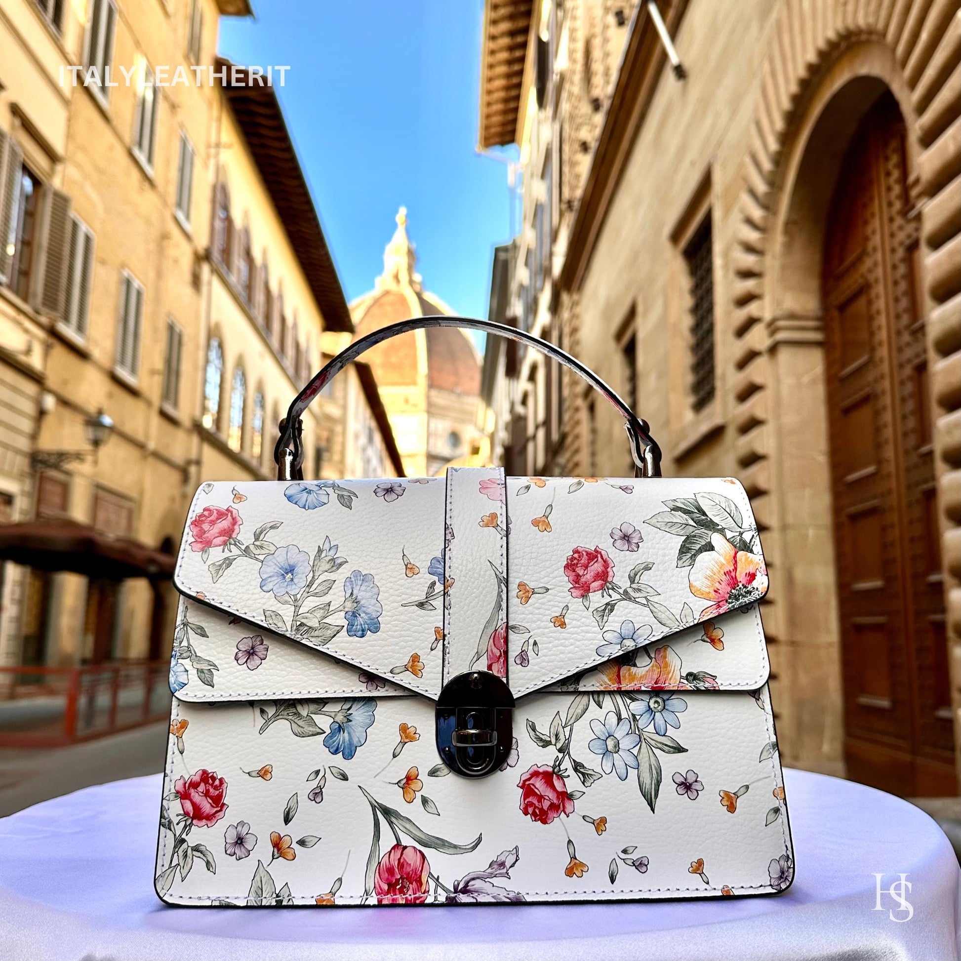 Italian Handmade Leather Bags For Women l Elegant Leather Tote From Florence, leather tote, Flower Bag