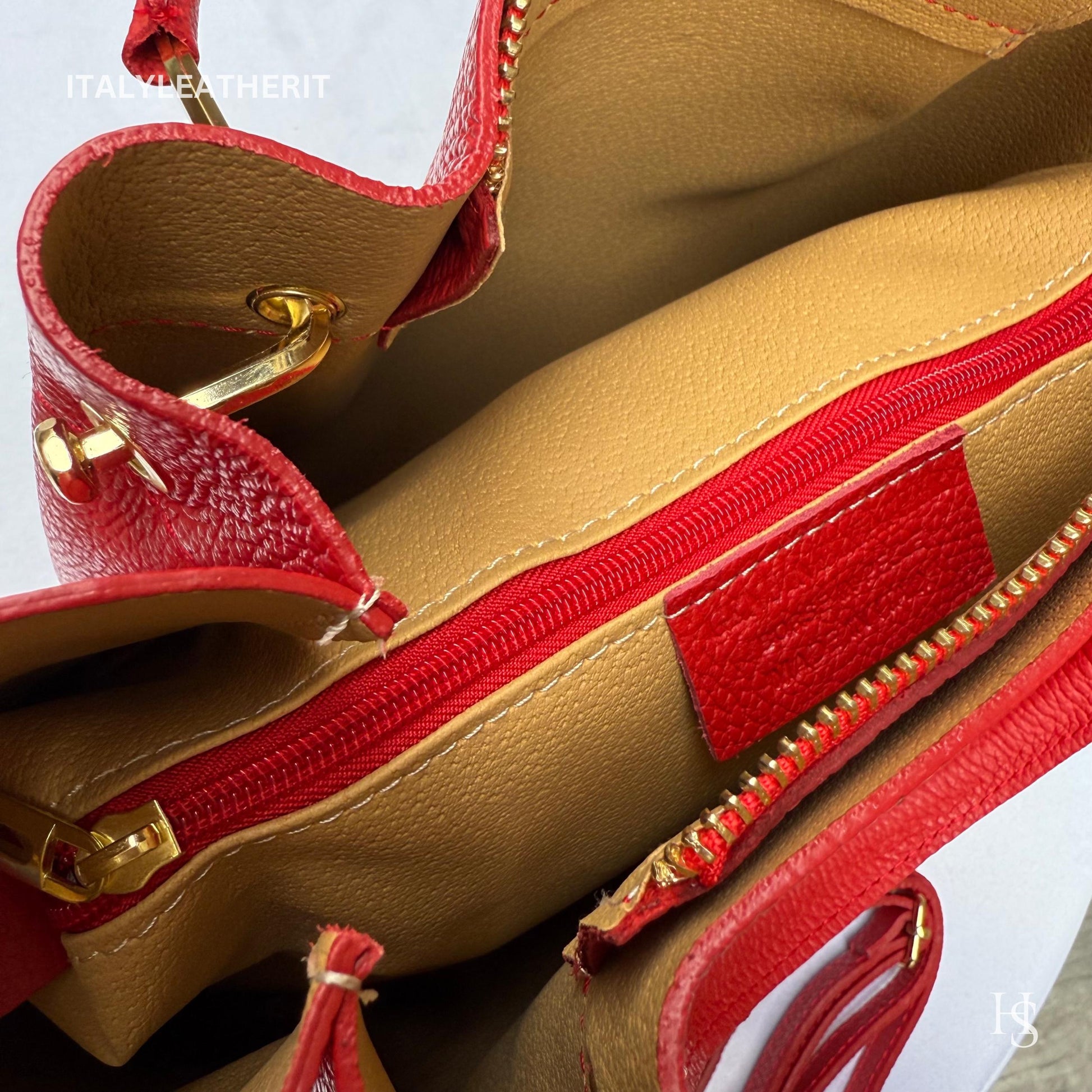 Italian Handmade Leather Bags For Women | Elegant Brown Leather Tote From Florence, Italy | Premium Craftsmanship, Red purse
