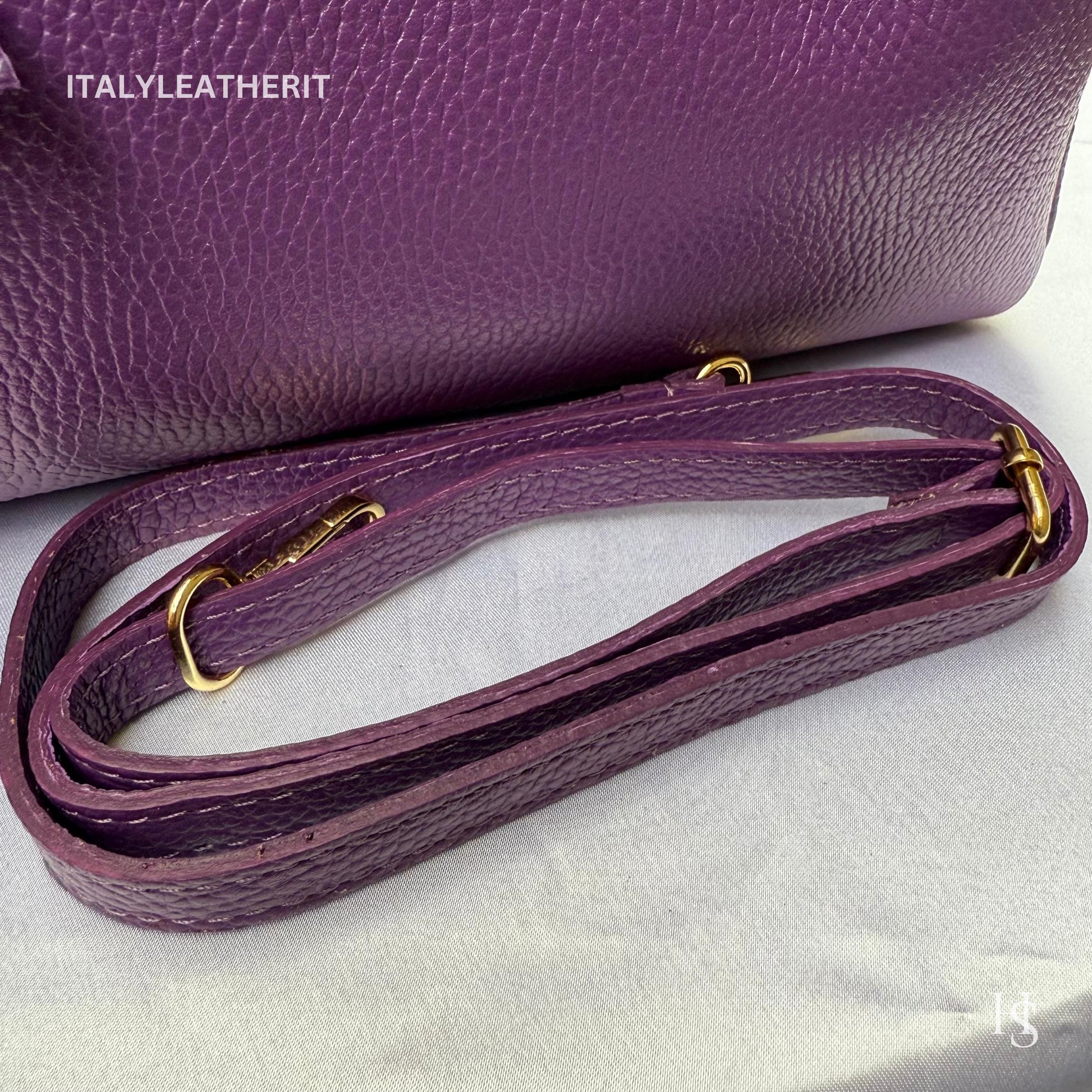 Italian Handmade Leather Bags For Women | Elegant Brown Leather Tote From Florence, Italy | Premium Craftsmanship , Purple purse