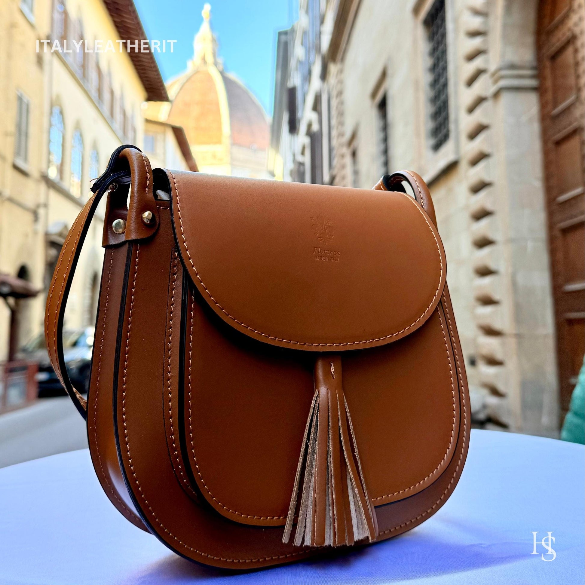 Italian Handmade Leather Bags For Women | Elegant Leather Tote From Florence | Red Crossbody Bag