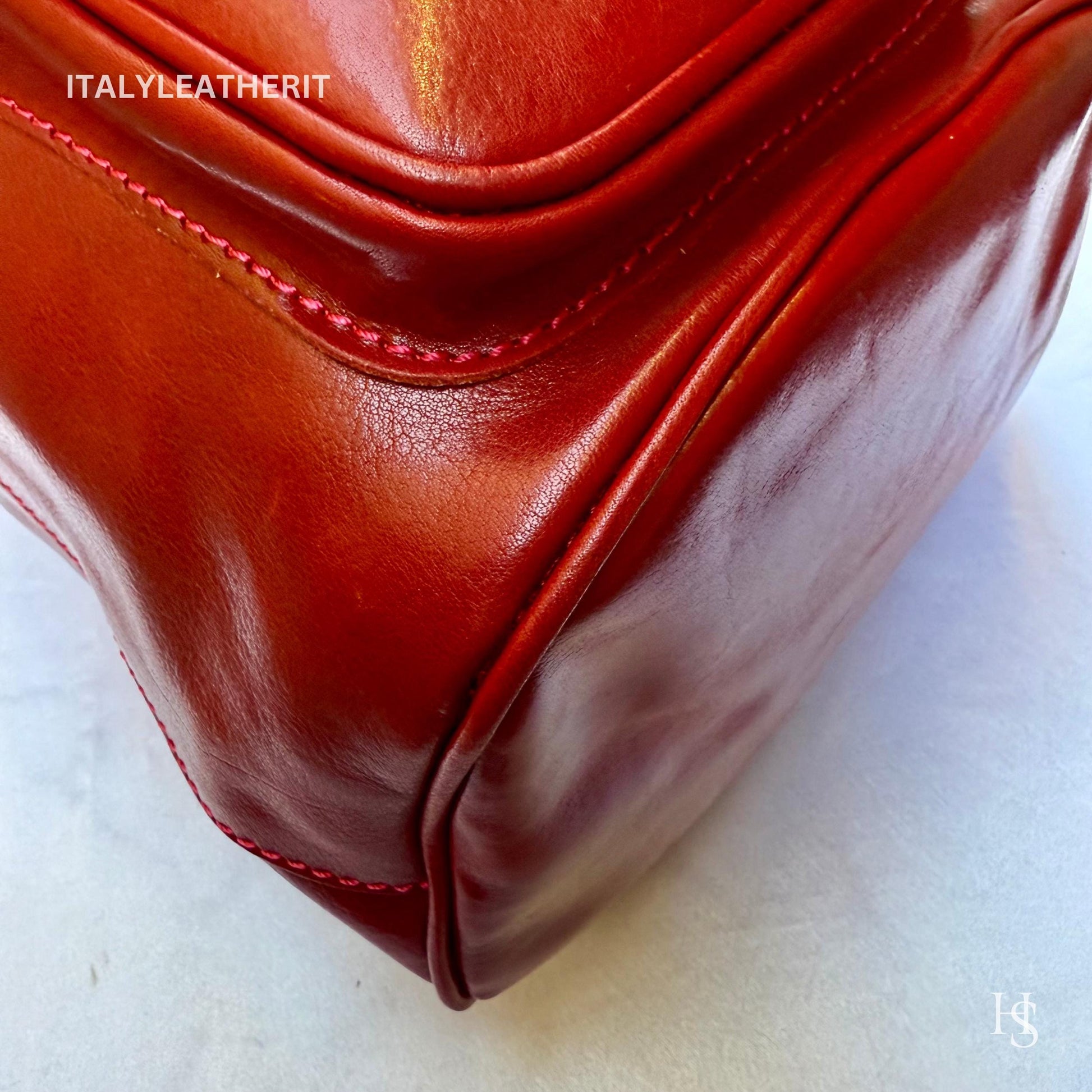 Italian Handmade Unisex Tuscan Leather Red Backpack from Florence, Italy – Stylish, Authentic, and Durable,