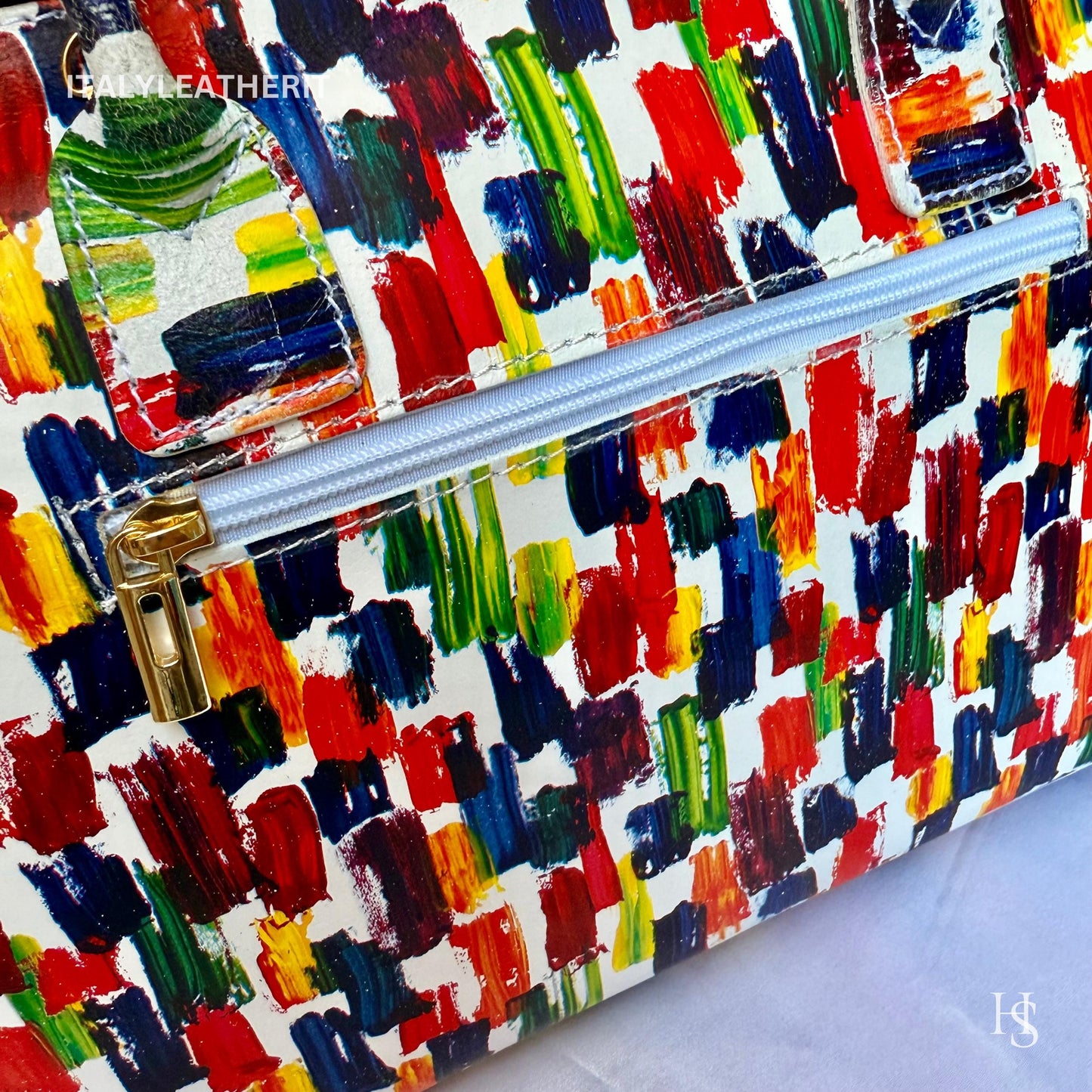Italian Handmade Leather Bags For Women l l Elegant Leather Tote From Florence, Multicolor bag, Lock bag