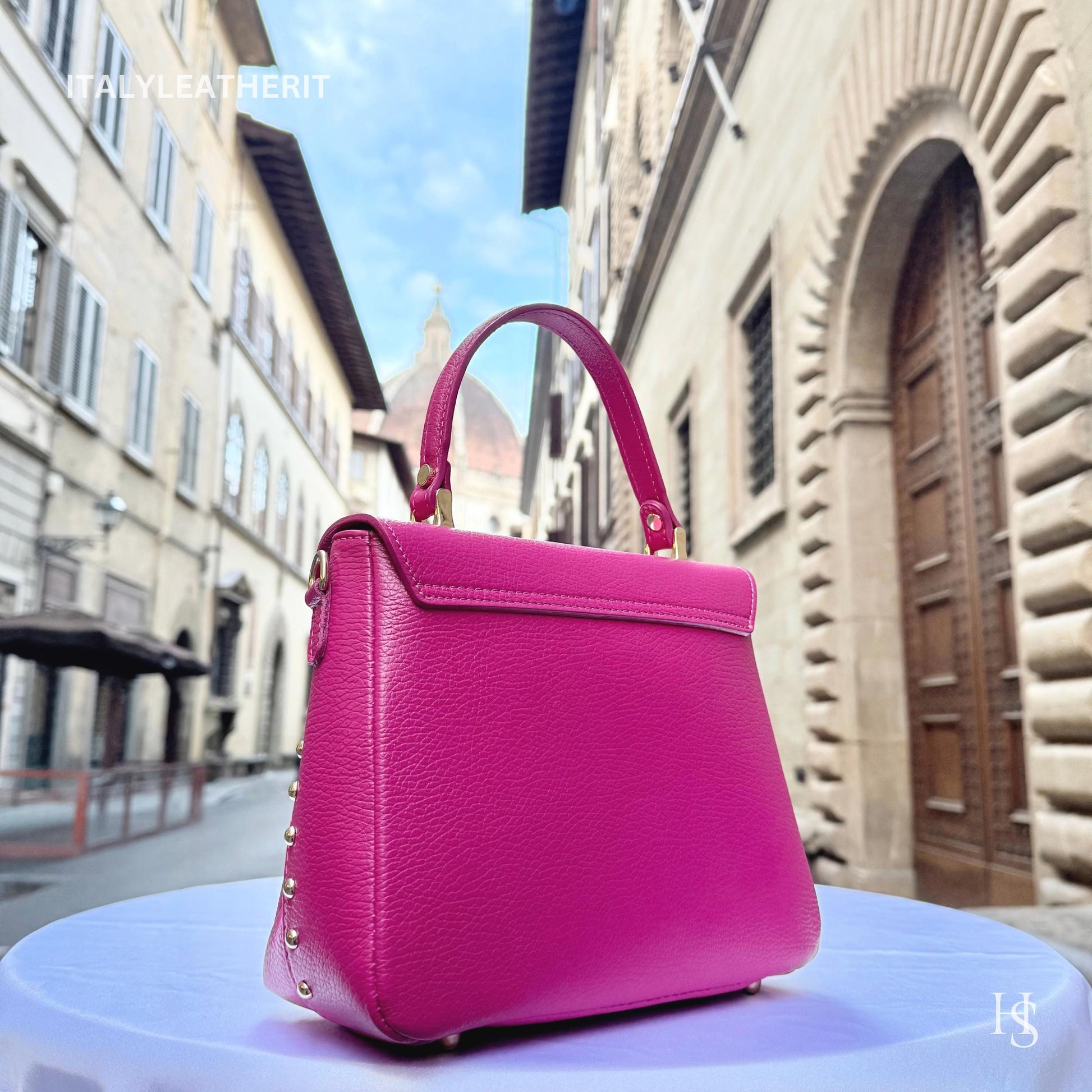 Bee Clasp Purse Handmade Italian Leather Bag for Women - Italy Leather Shop
