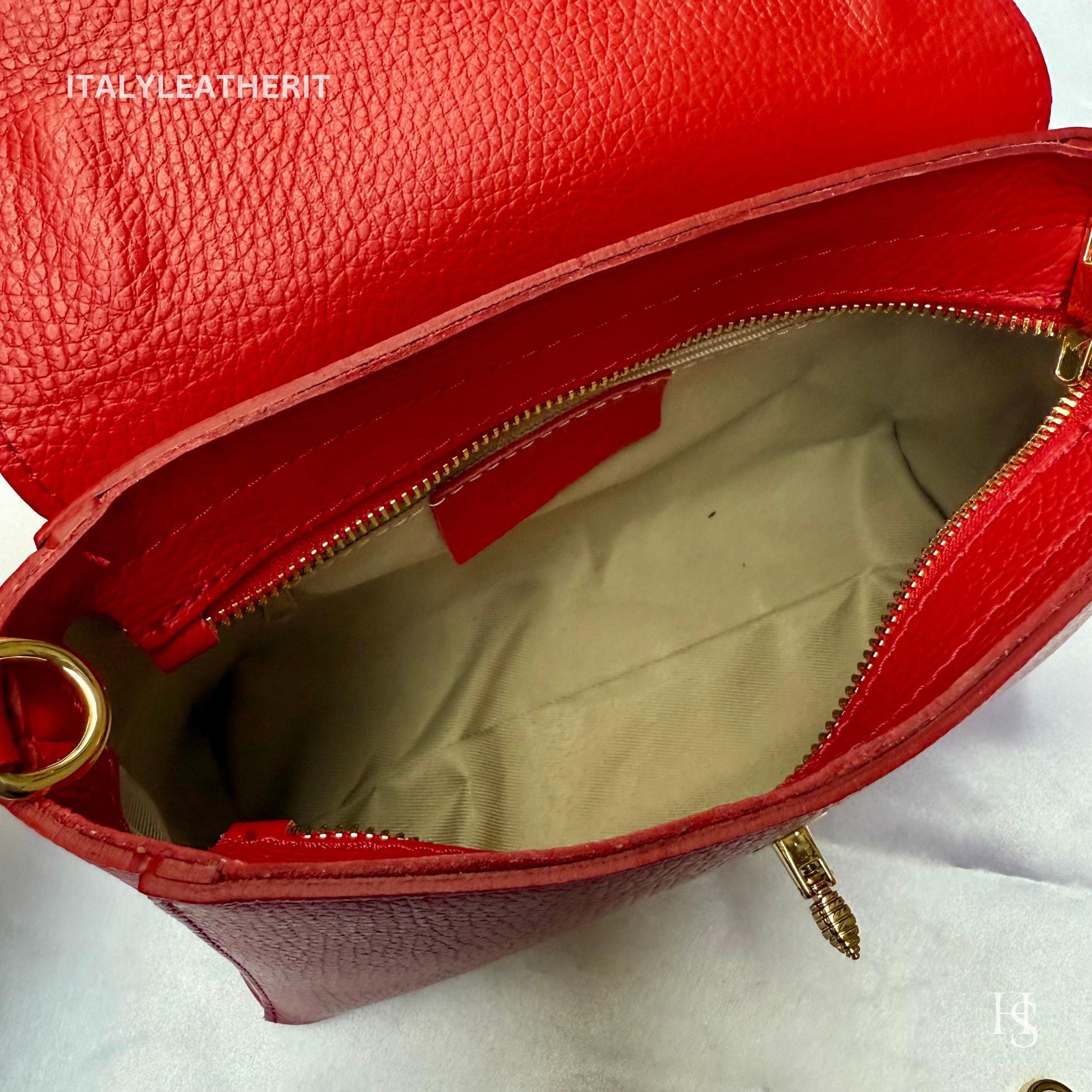 Italian Handmade Leather Bags for Women | Elegant Leather Tote from Florence with Bee-Shaped Accessory Clasp Closure