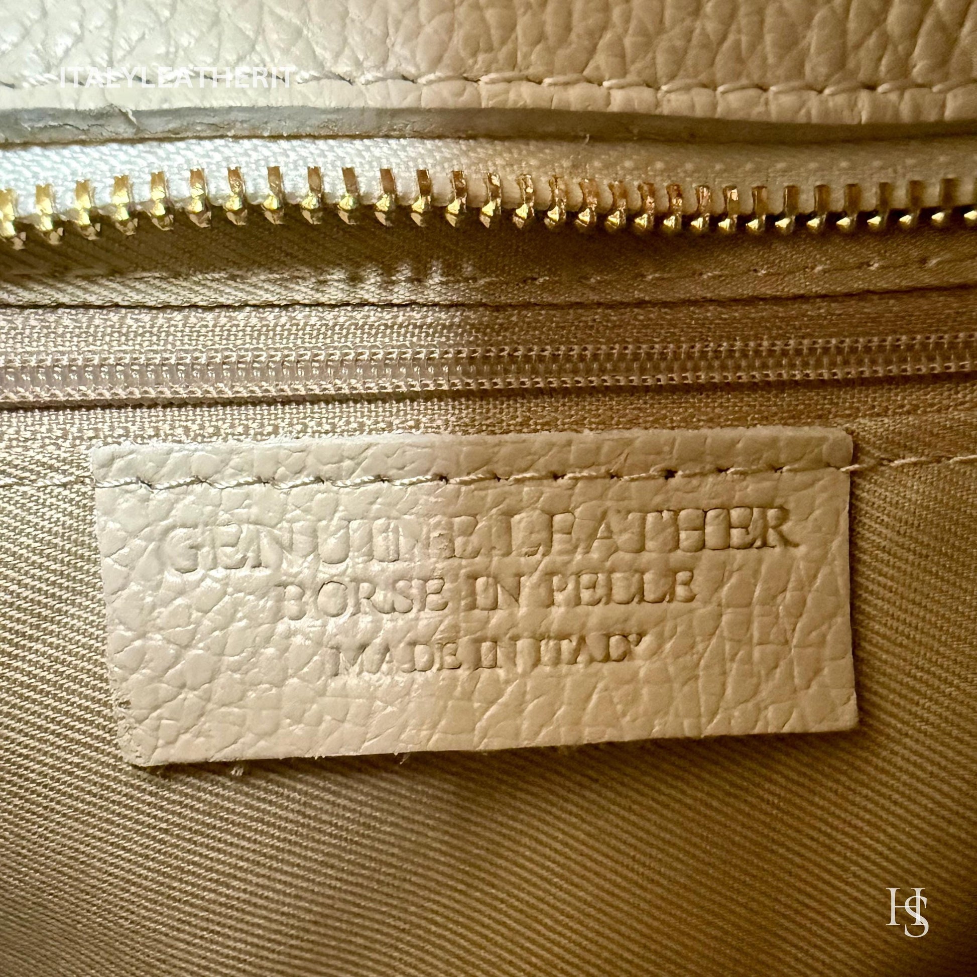 Italian Handmade Leather Bags for Women | Elegant Leather Tote from Florence with Bee-Shaped Accessory Clasp Closure